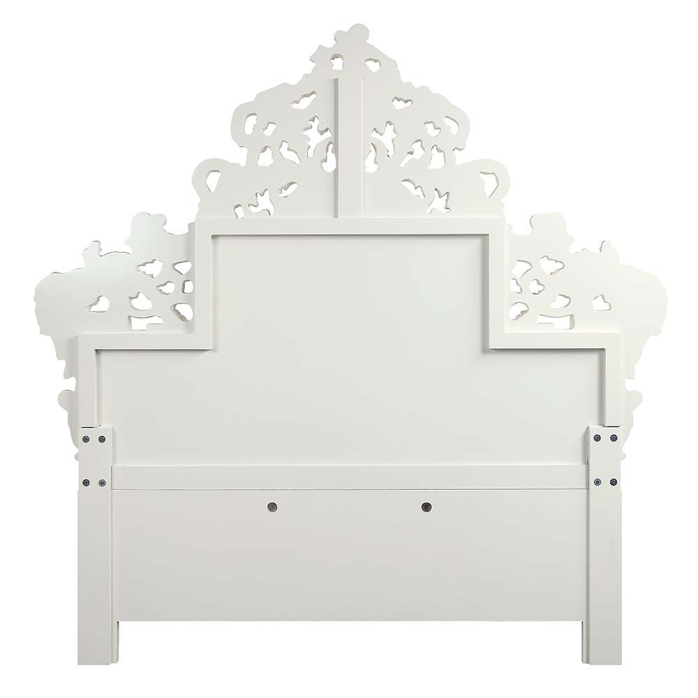 Vanaheim - Eastern King Bed - Beige Synthetic Leather & Antique White, beige, view 4
