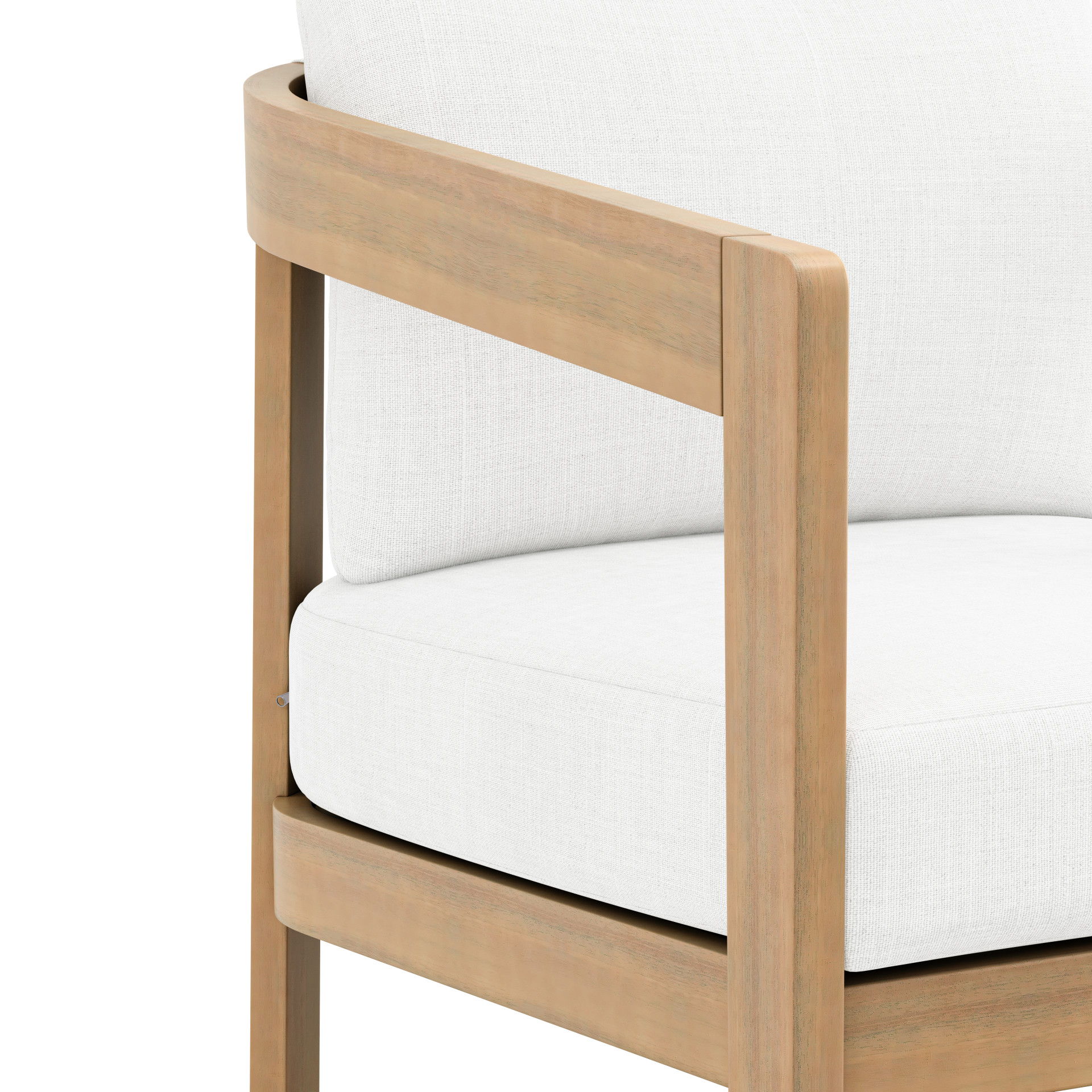 Wesley - Patio Club Chair With Cushion - White, light brown, view 6