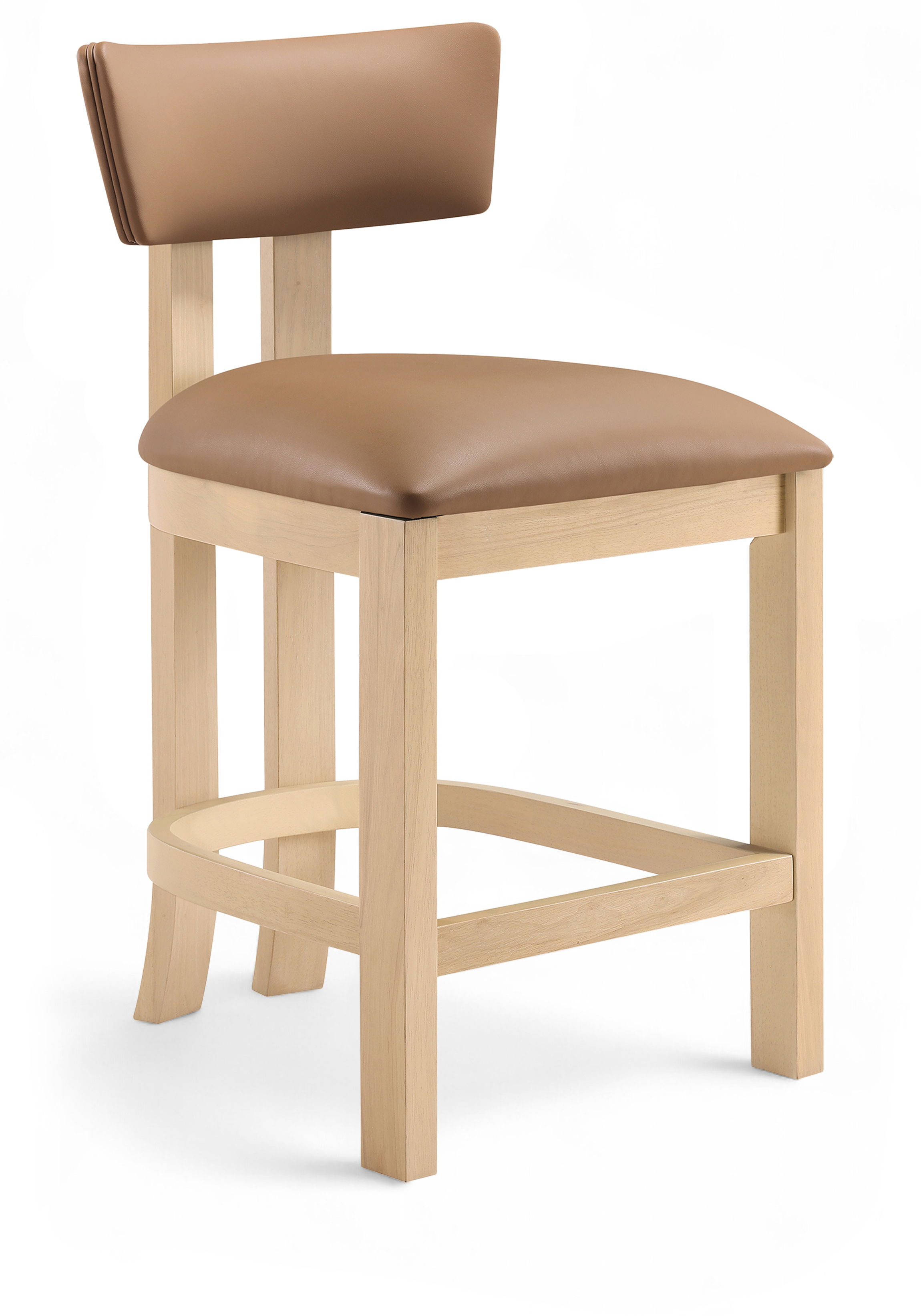 Lavrin - Vegan Leather Counter Stool (Set of 2) - Cognac
