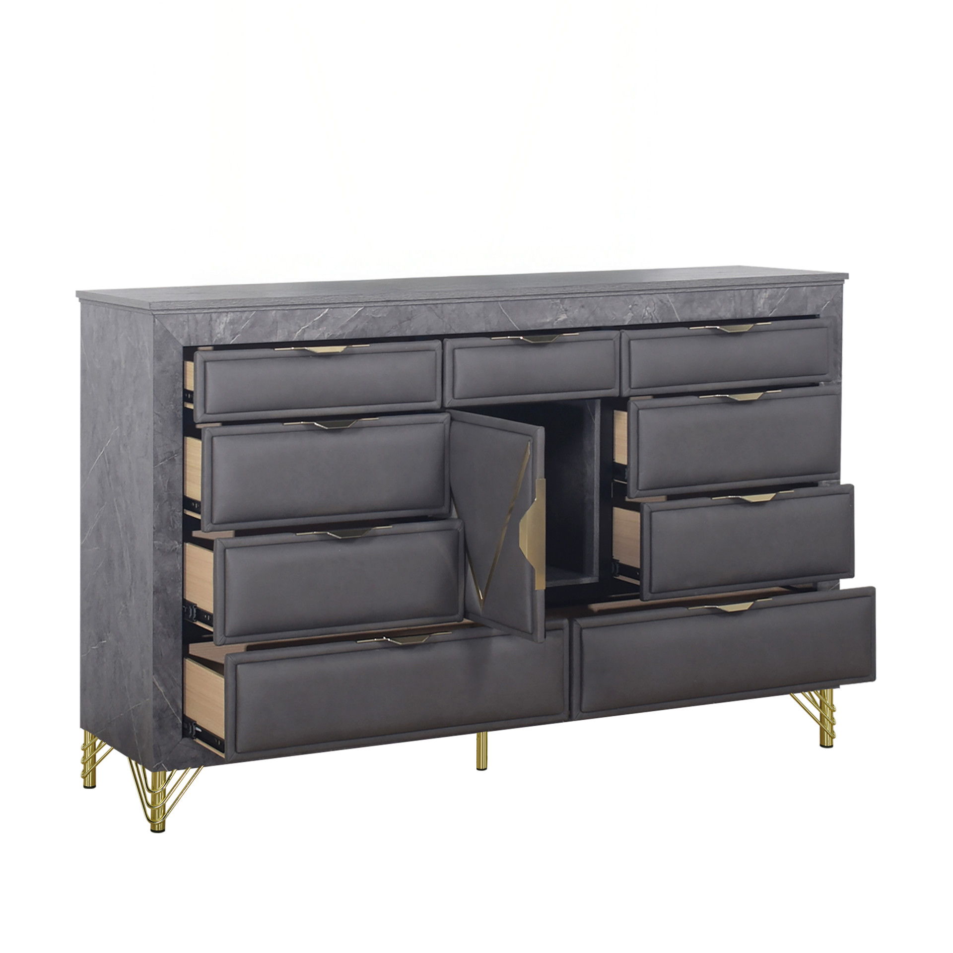 Symmetry - 10 Drawer Dresser - Charcoal