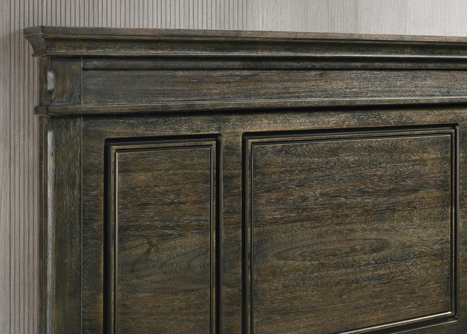B314 - 3 Piece Bedroom Set (King Bed, Dresser, Mirror) - Rough Black