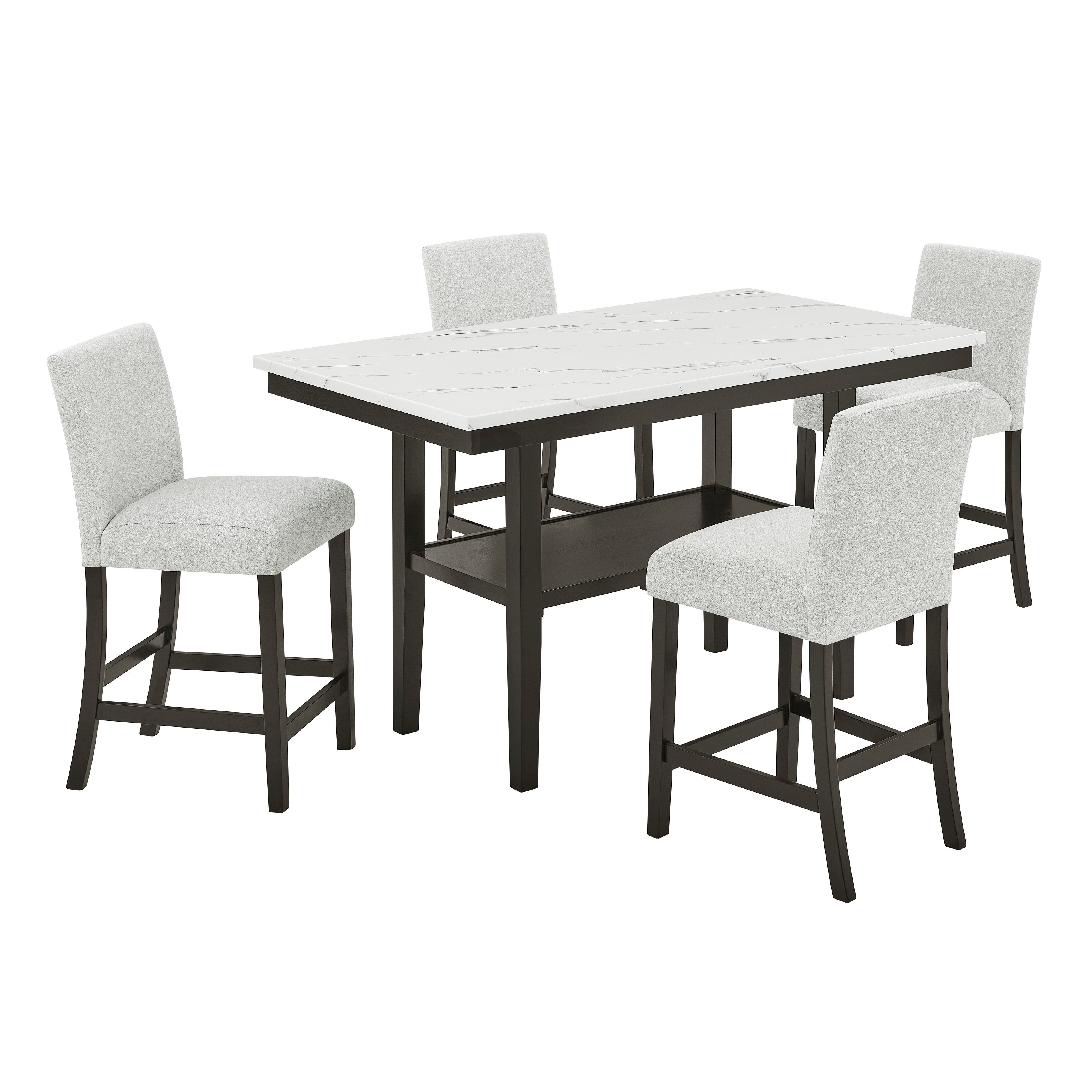 Carissa - Rectangle Counter Table With 4 Chairs - White