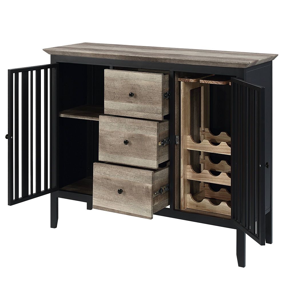 Zudora - Server - Antique Oak & Sandy Black, black, view 2