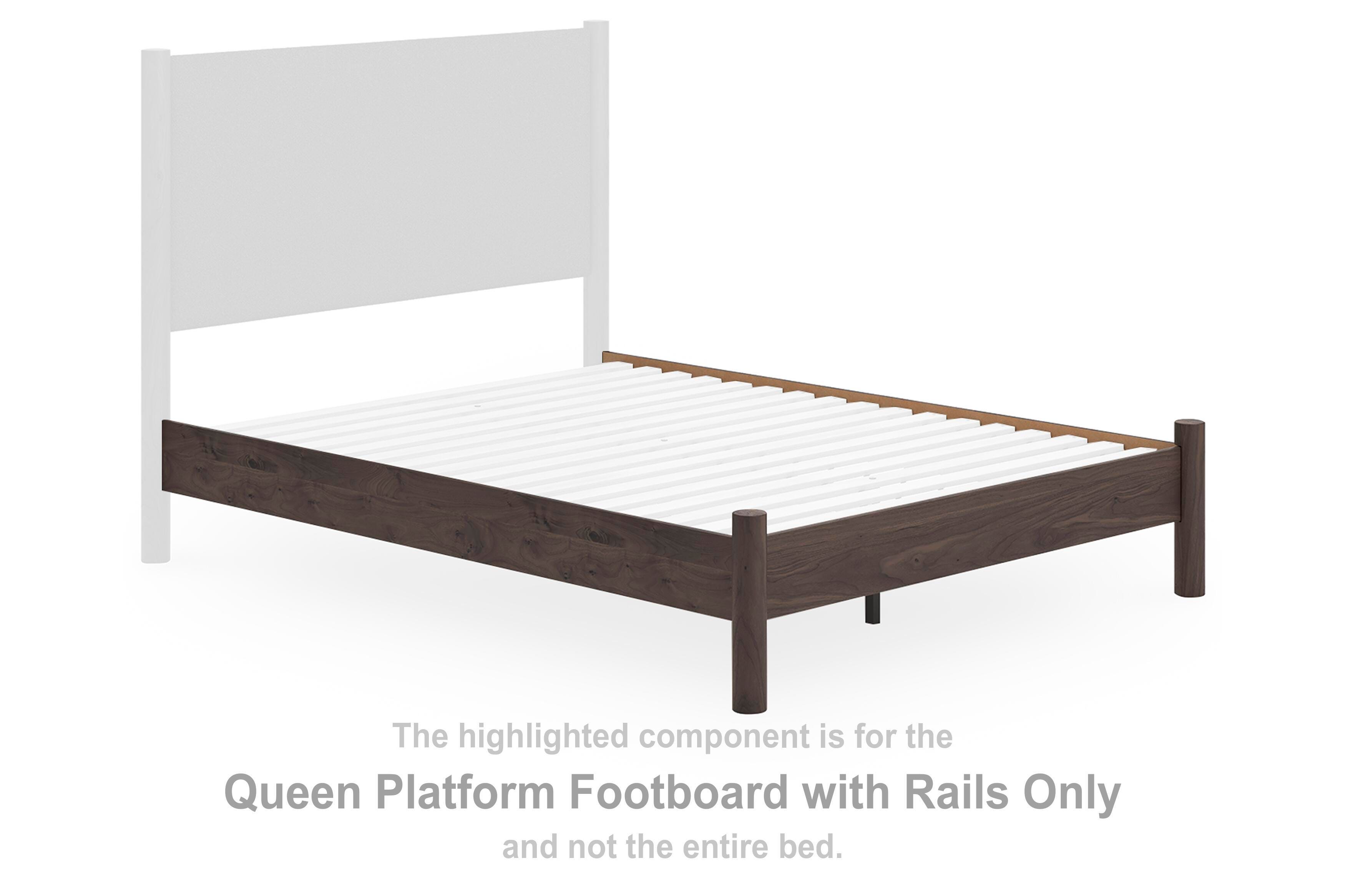 Pamytta – Queen Platform Footboard With Rails – Brown