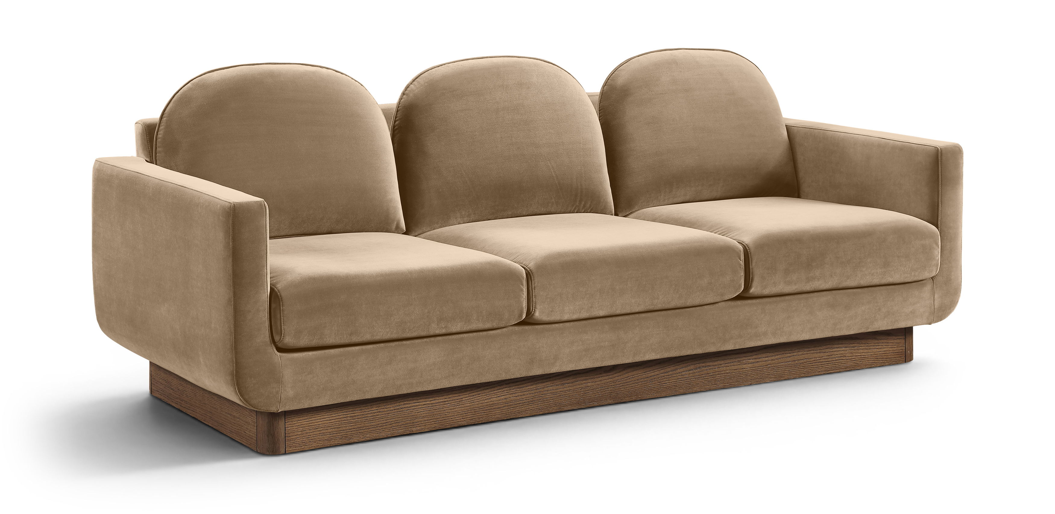 Diviento - Velvet Performance Fabric Upholstered Sofa - Beige