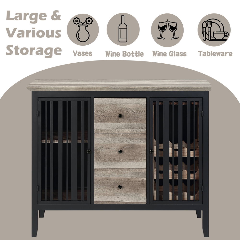 Zudora - Server - Antique Oak & Sandy Black, black, view 6