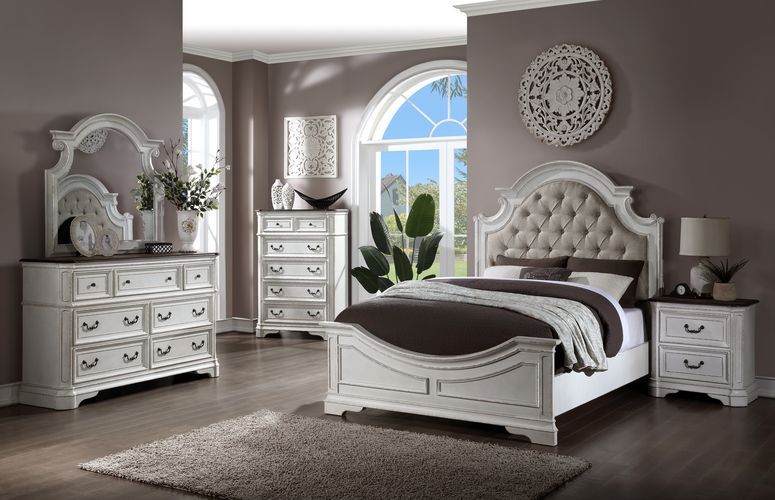 Florian - Chest - Antique White & Oak, white