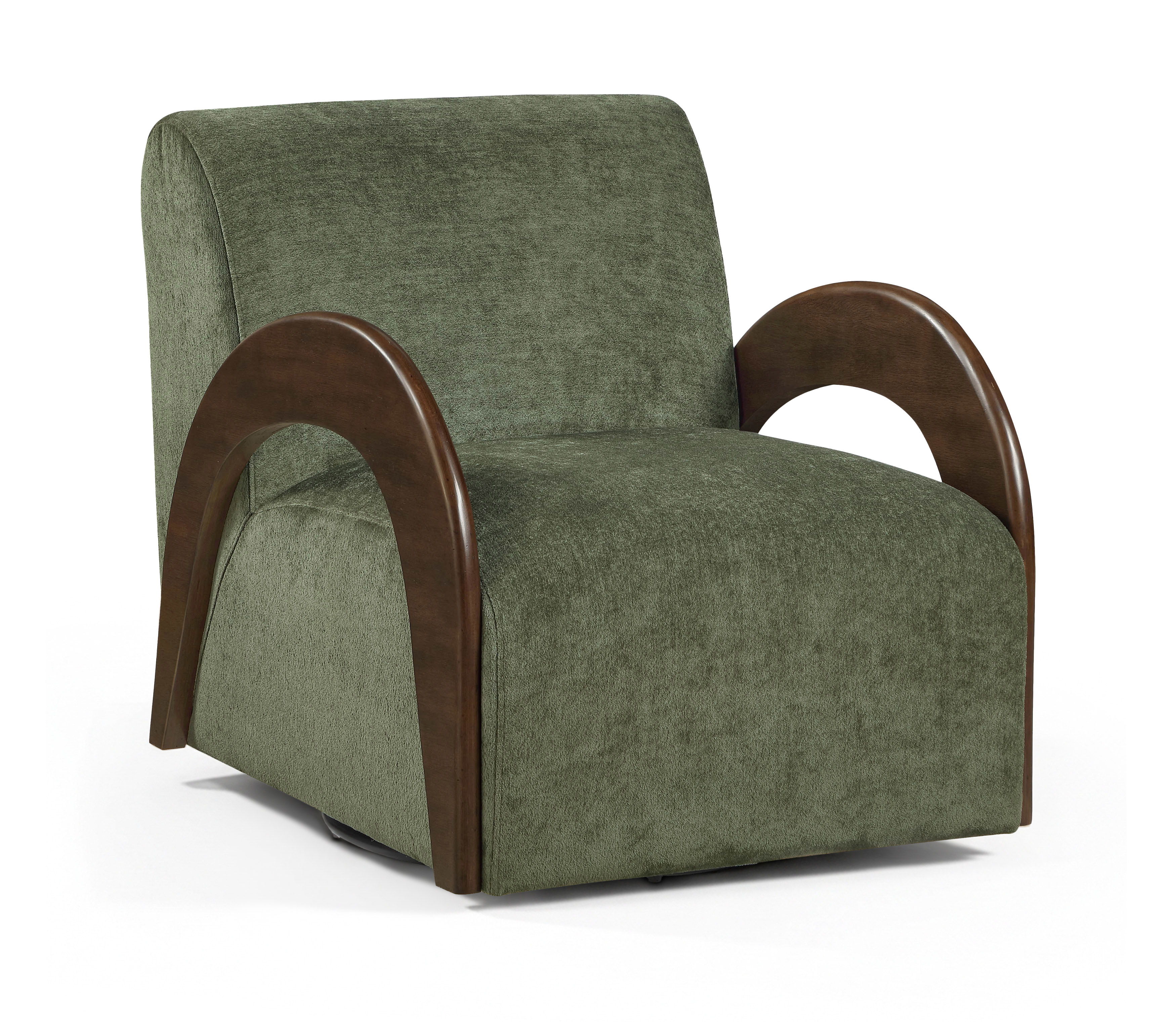 Neria - Chenille Fabric Upholstered Swivel Accent Chair - Green