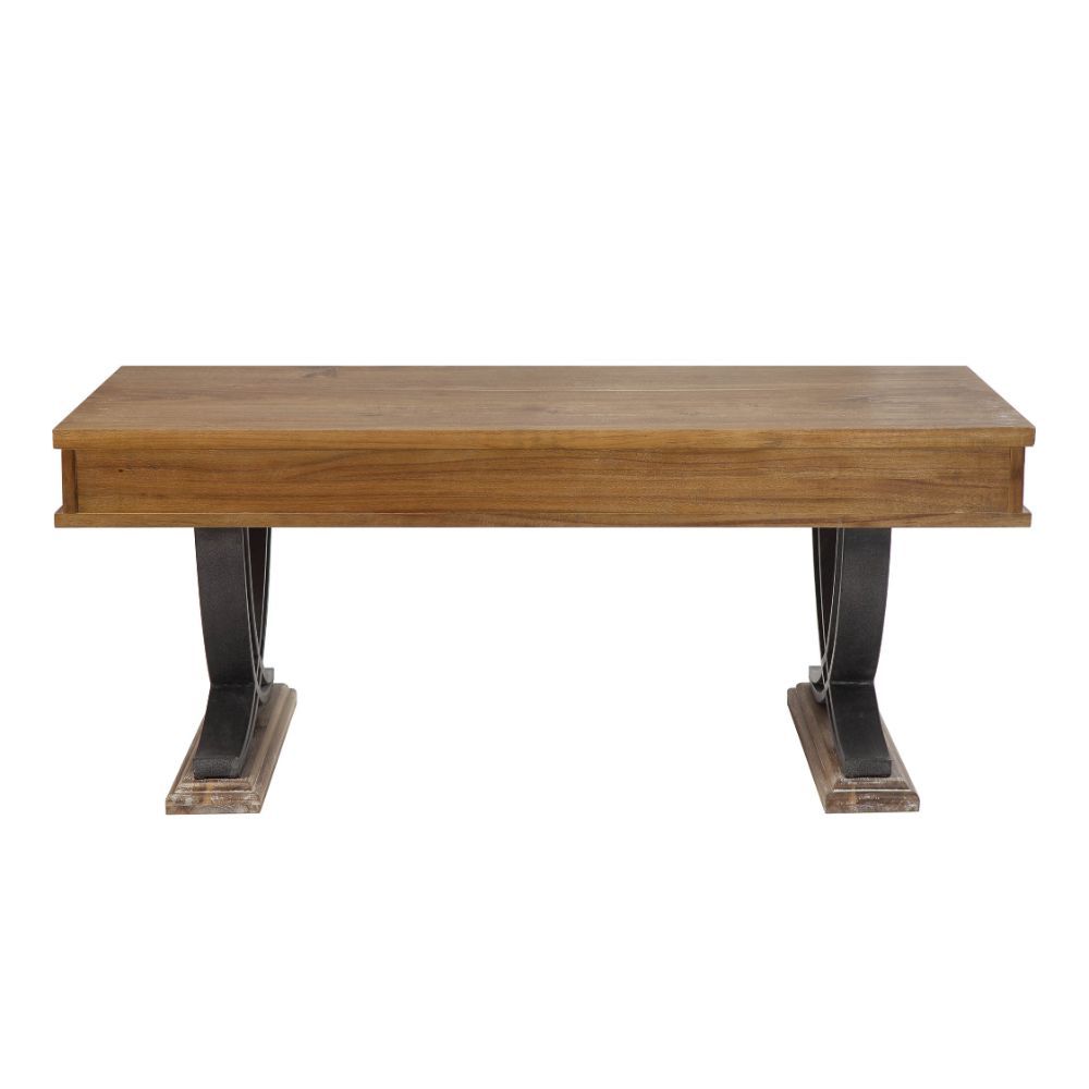 Pellio - Coffee Table - Antique Oak & Black, light brown, view 3