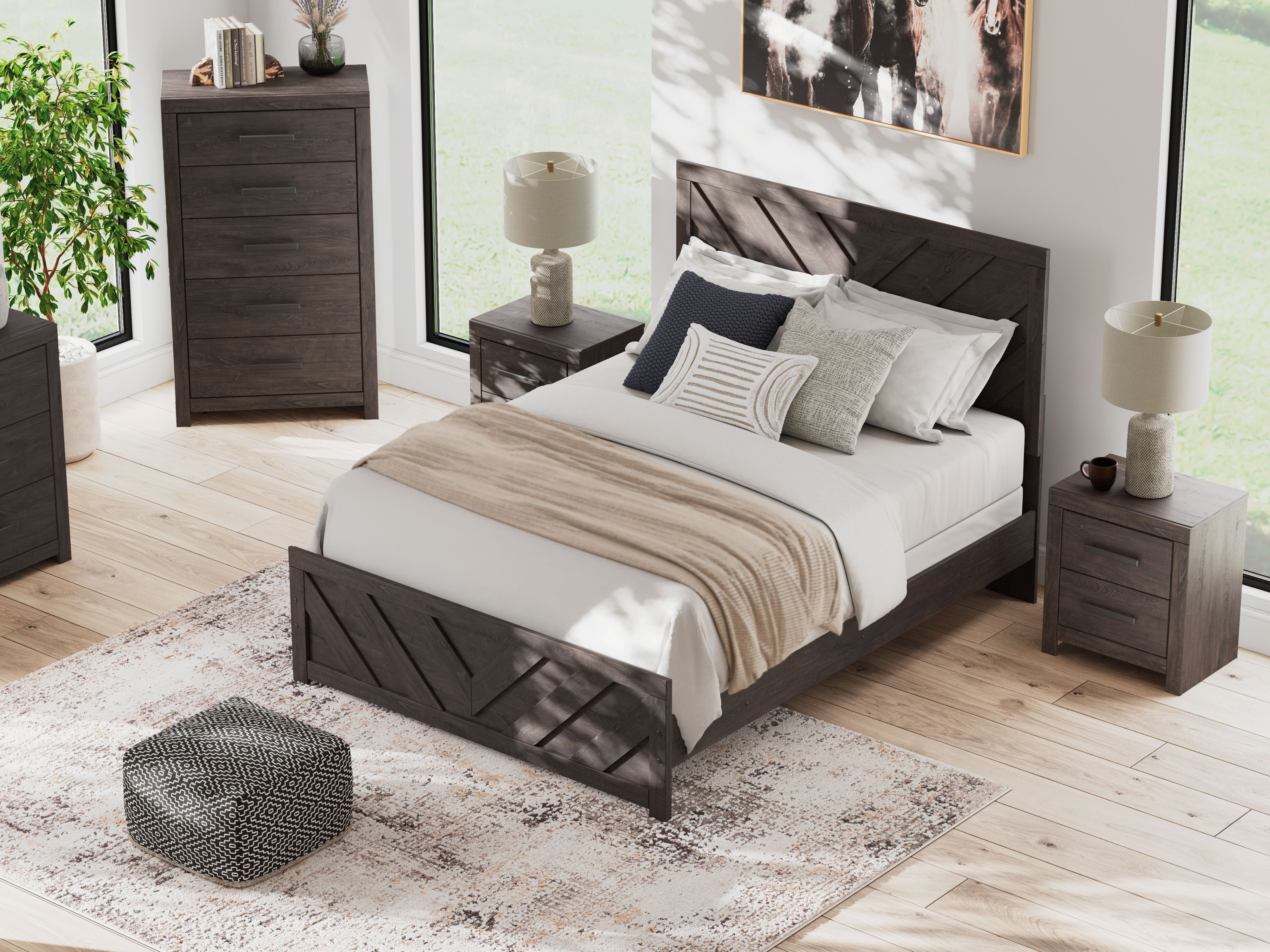 Ashley Furniture Prendonea - Queen Panel Bed - Charcoal - Image 10