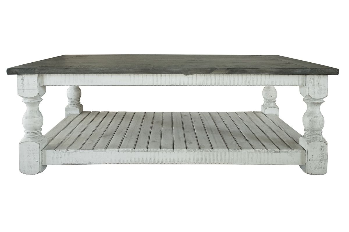 International Furniture Direct Stone - Cocktail Table - Antiqued Ivory / Weathered Gray