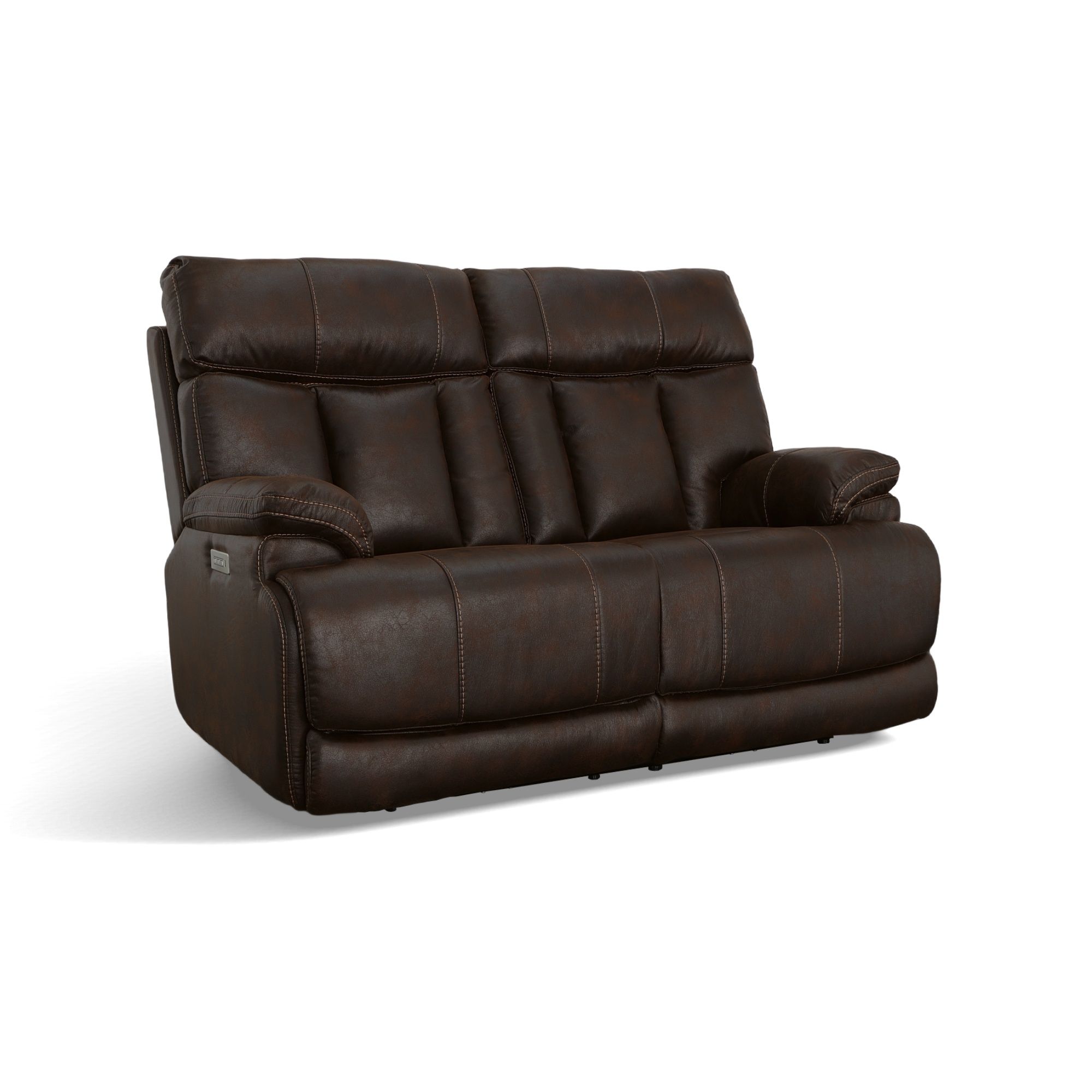 Clive - Power Reclining Loveseat With Power Headrests & Lumbar - Clove, dark brown