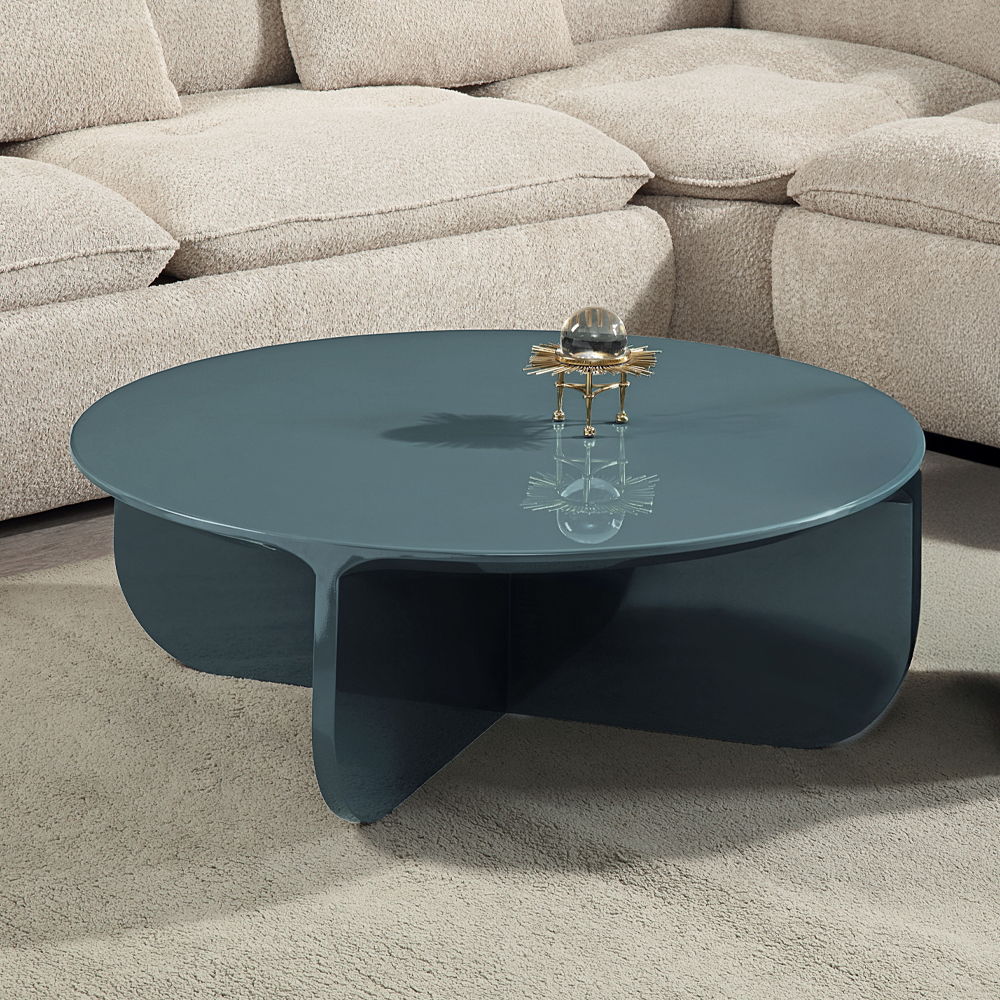 Lamond - Coffee Table - Teal High Gloss, blue
