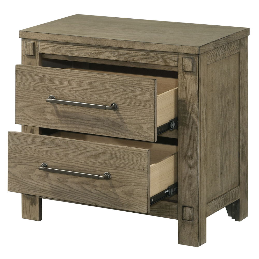 Colton - Nightstand - Antique White Oak, dark brown, view 3