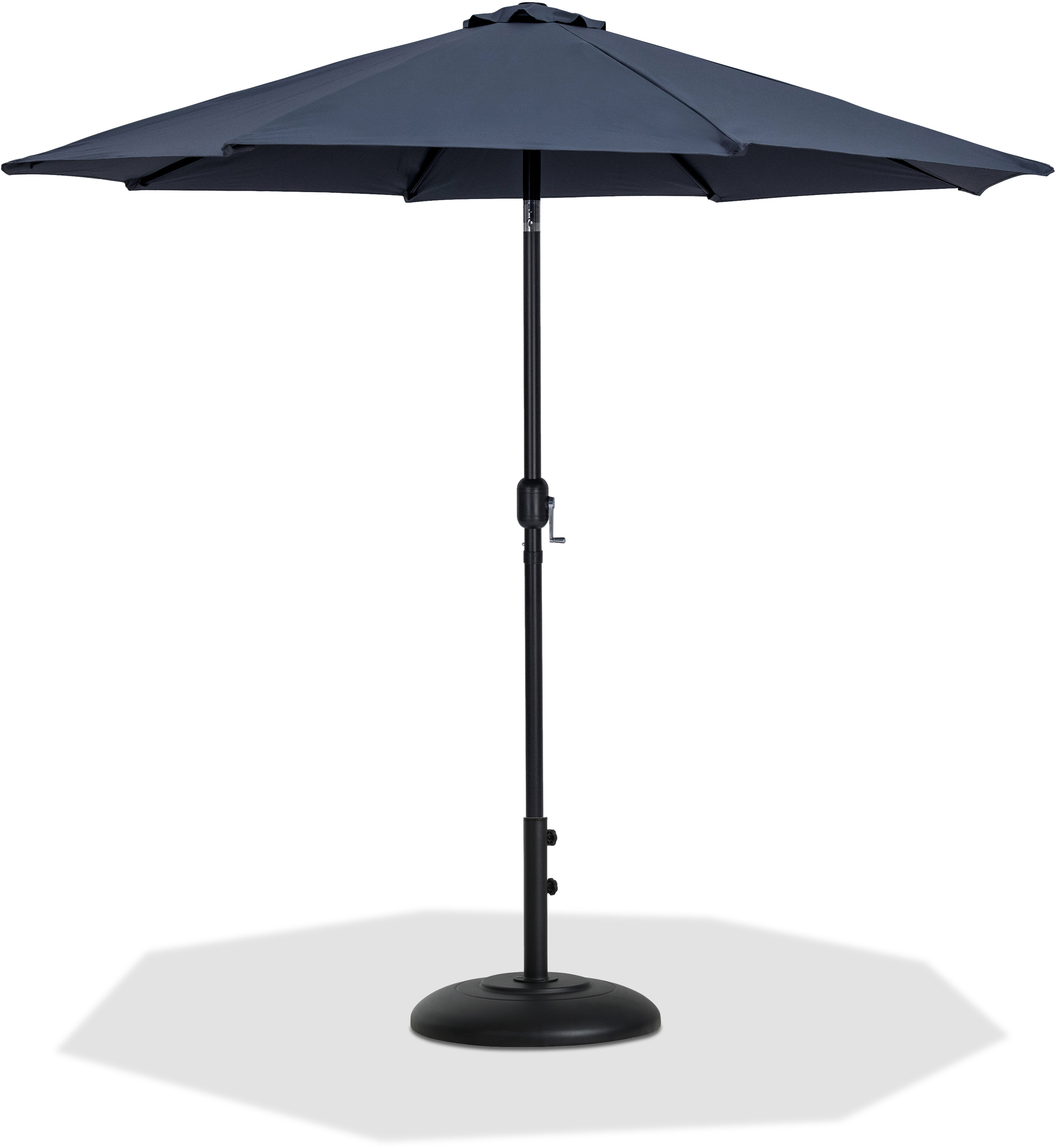 Fiji - Aluminum Patio Umbrella With Round Black Base - Gray
