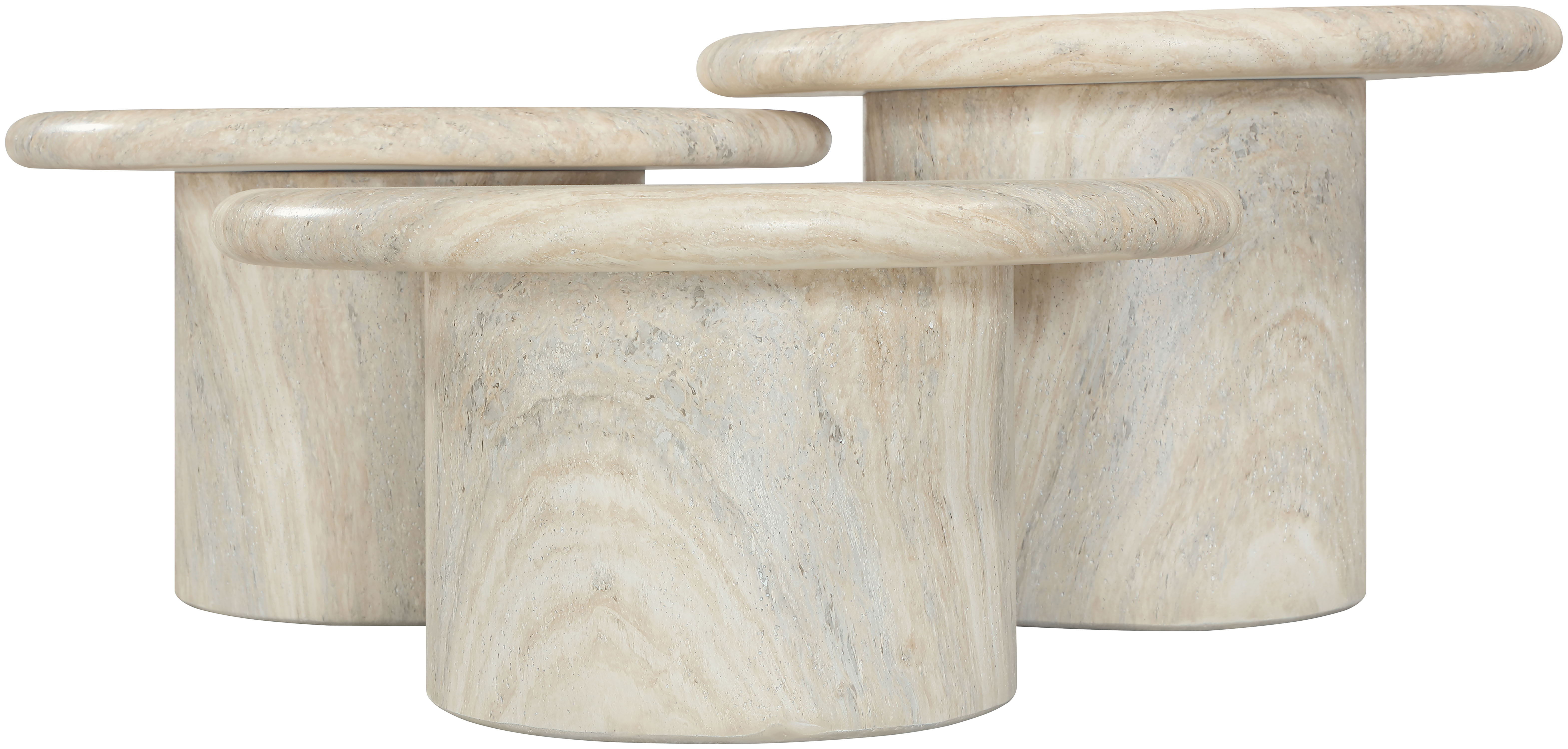 Emara - 3 Piece Concrete And Fiberglass Indoor / Outdoor Coffee Table - Natural