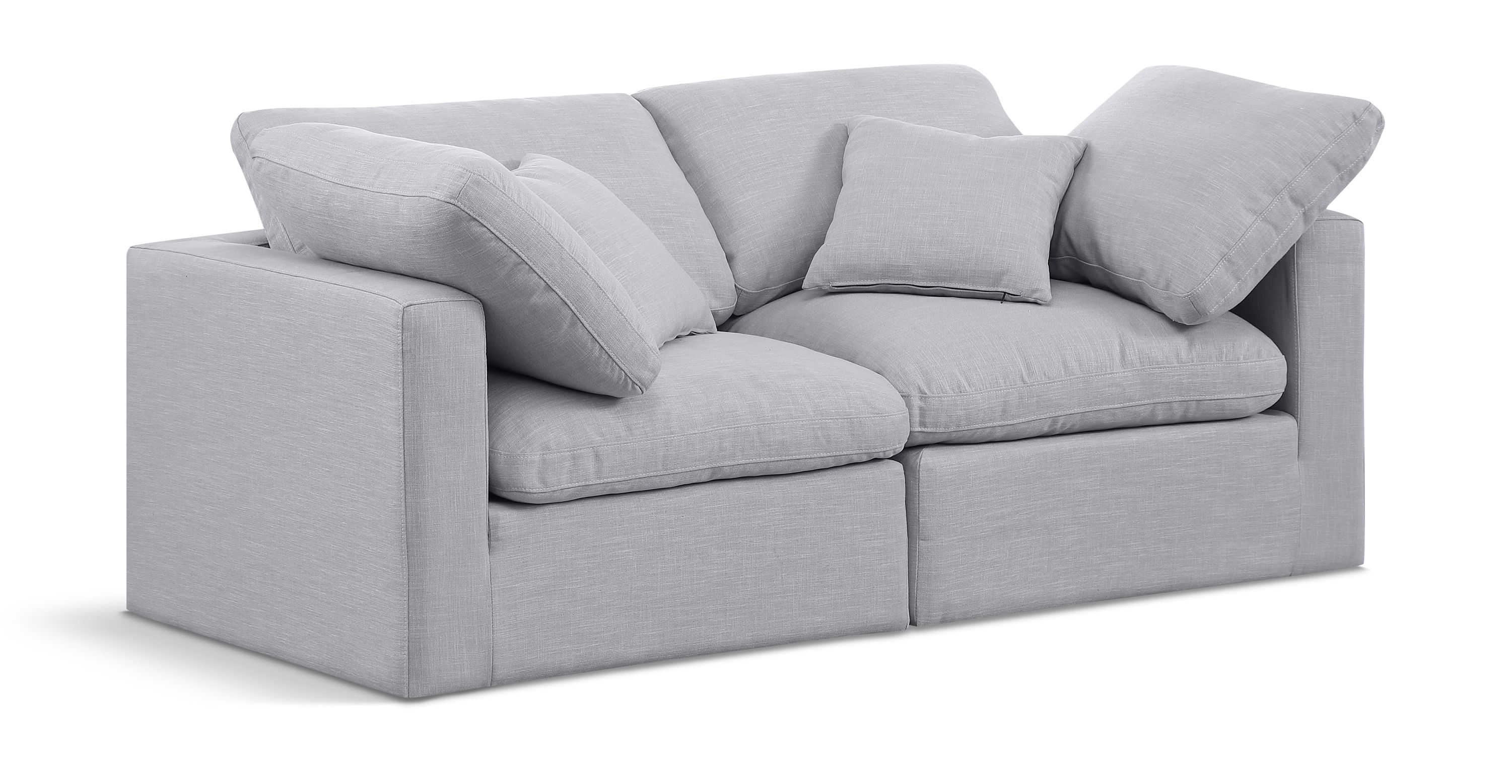 Indulge - Linen 2 Seat Modular Sofa - Gray