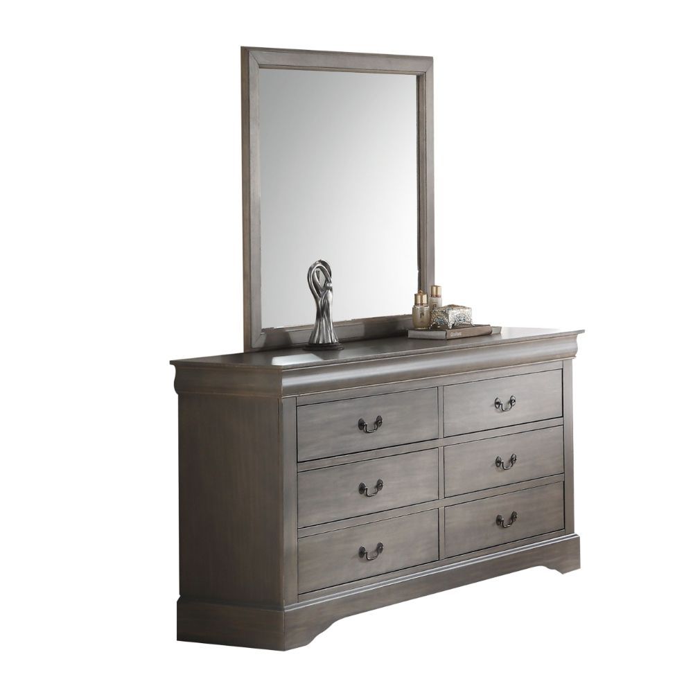 Louis Philippe III - Gray Mirror - Antique Gray, dark brown, view 2