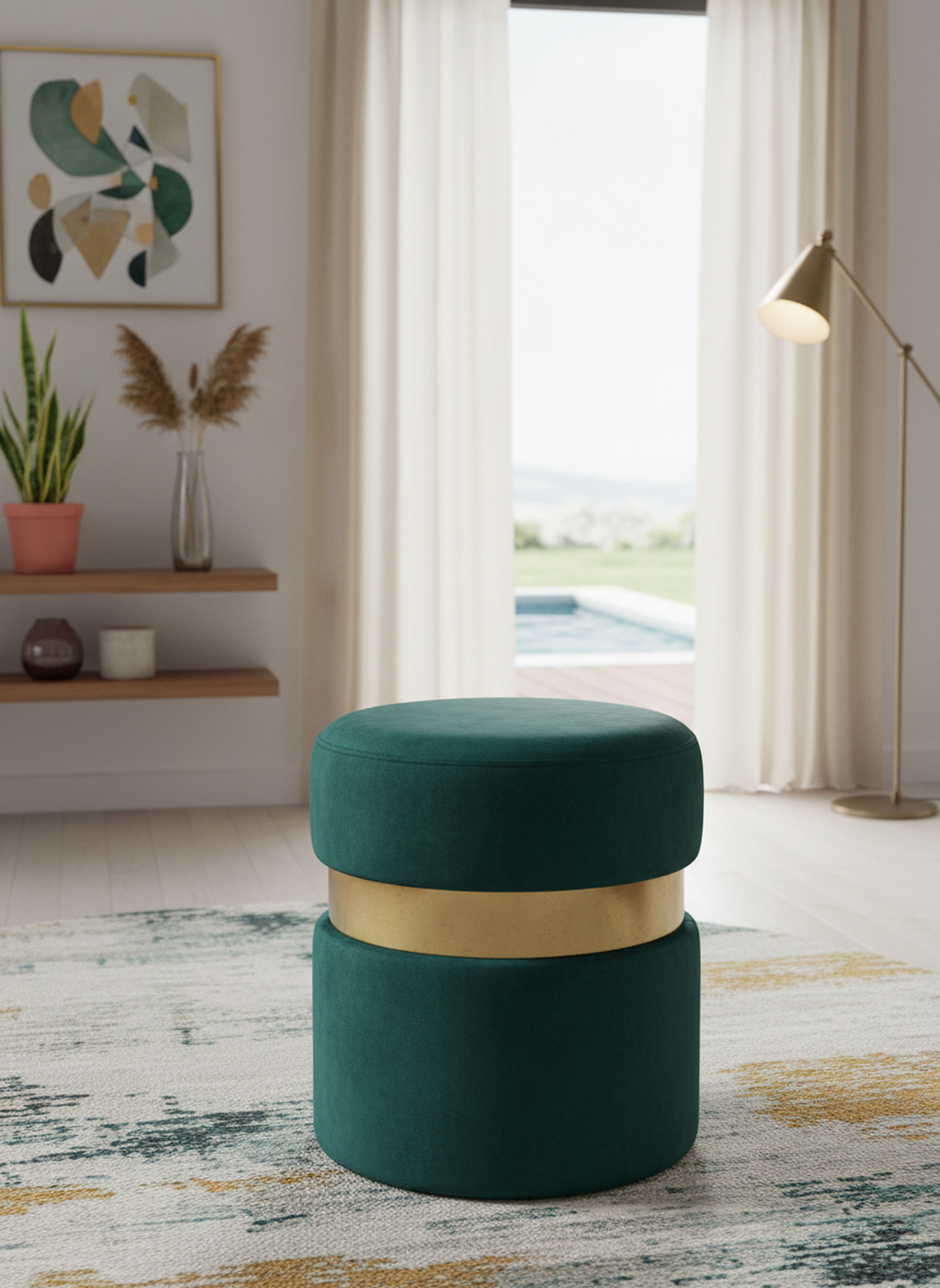 Hailey - Ottoman / Stool - Green