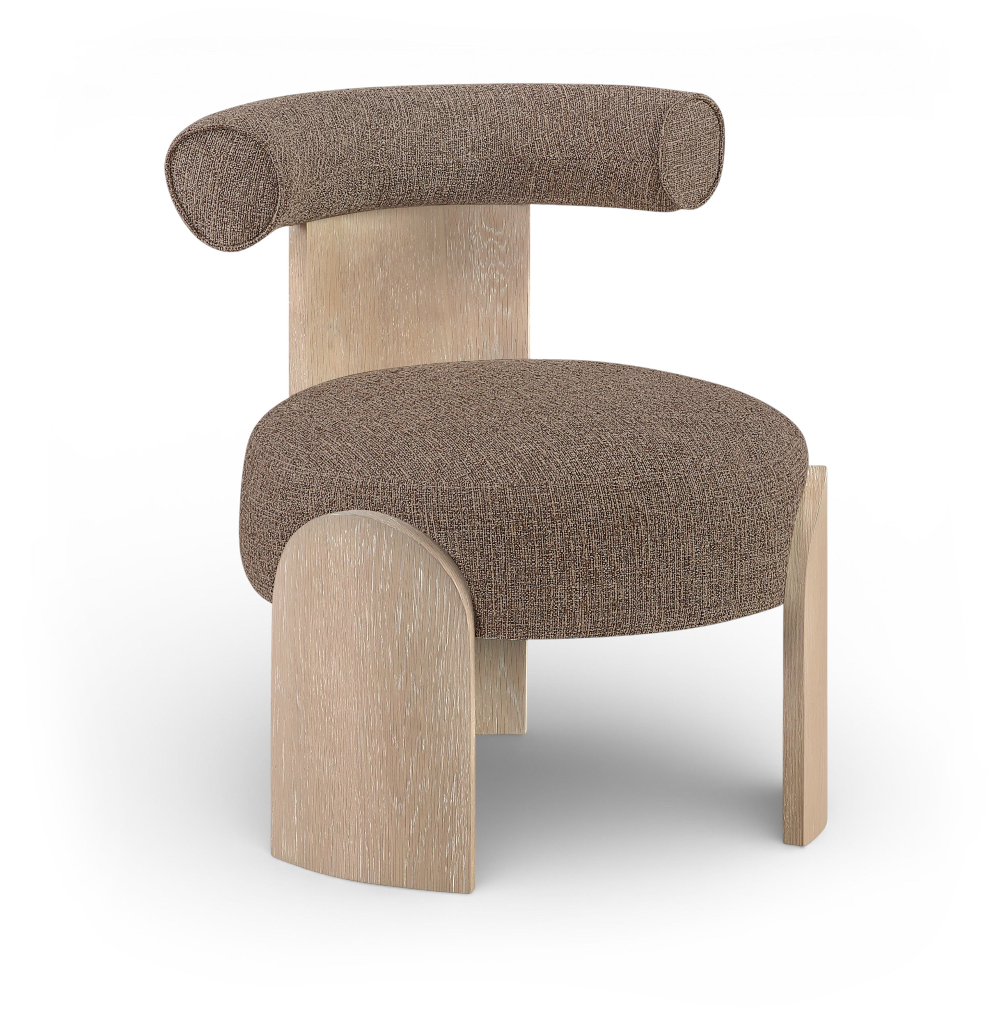 Calder - Linen Textured Fabric Upholstered Accent Chair - Brown