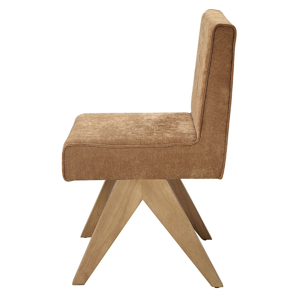 Zoey - Side Chair (Set of 2) - Chocolate Chenille & Oak, dark brown, view 3