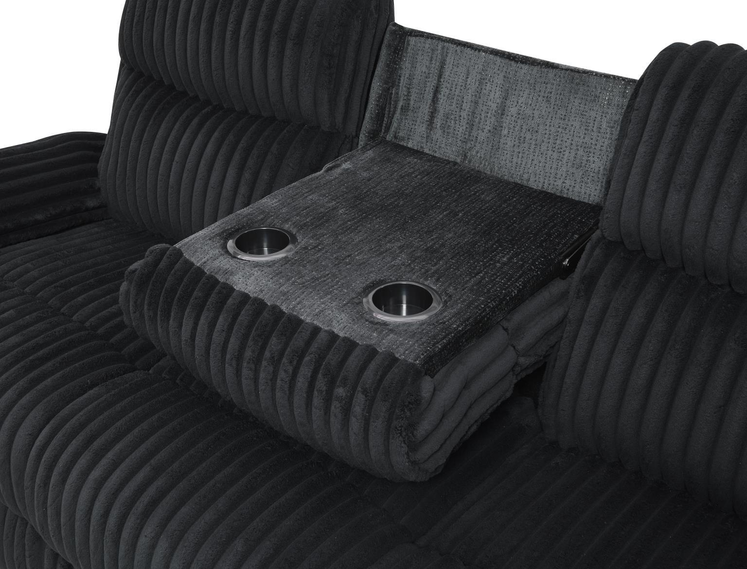U181 - Corduroy Motion Chair - Black