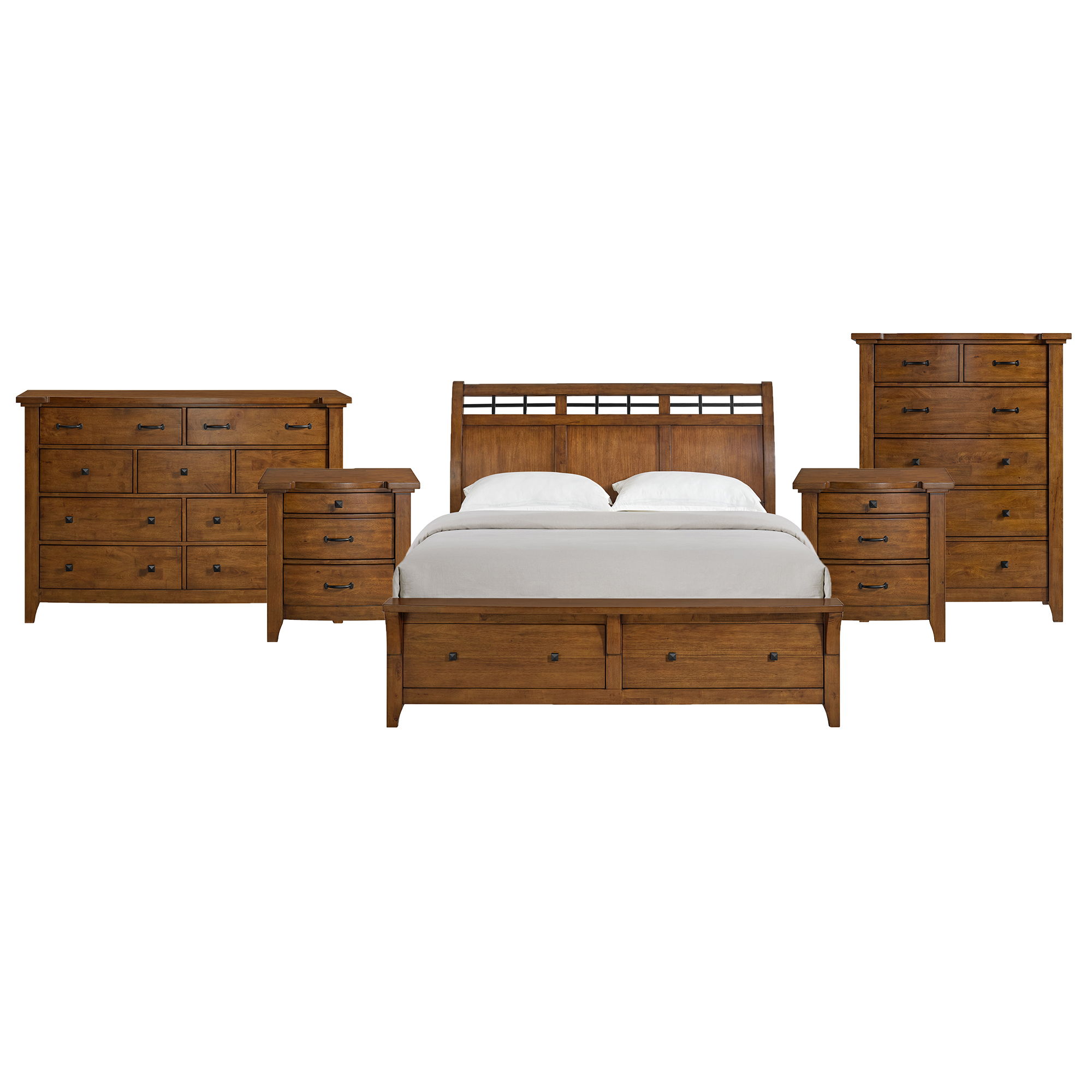 King · 5 Pc · Bedroom Set With 2 Nightstands