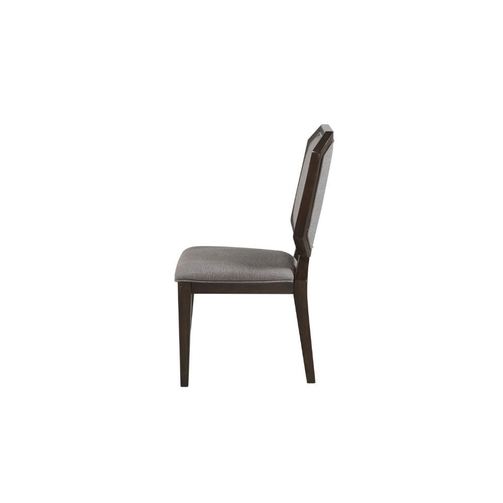 Selma - Side Chair (Set of 2) - Gray Fabric & Tobacco, dark brown, view 6