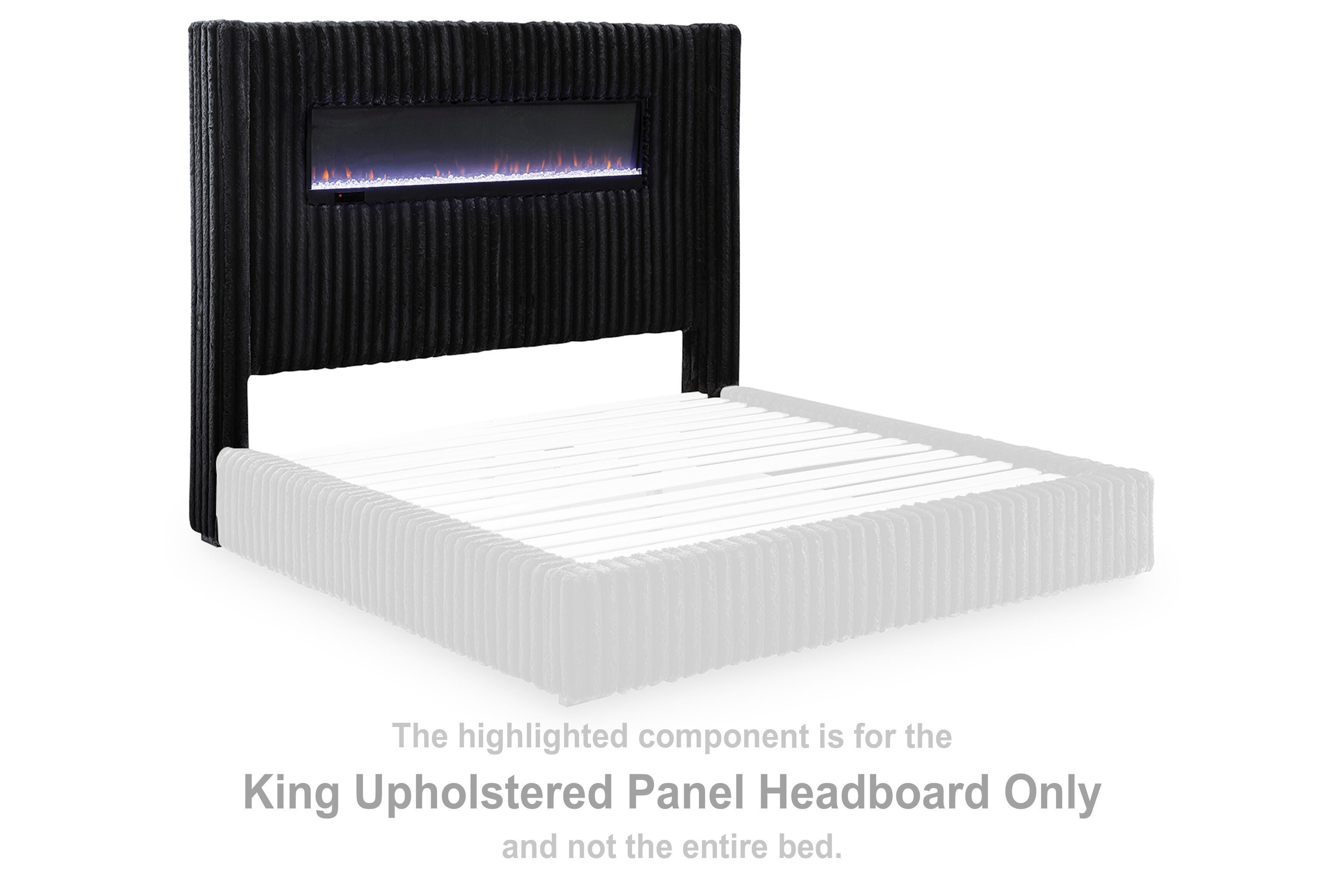 Tayleena – King Upholstered Panel Headboard – Black