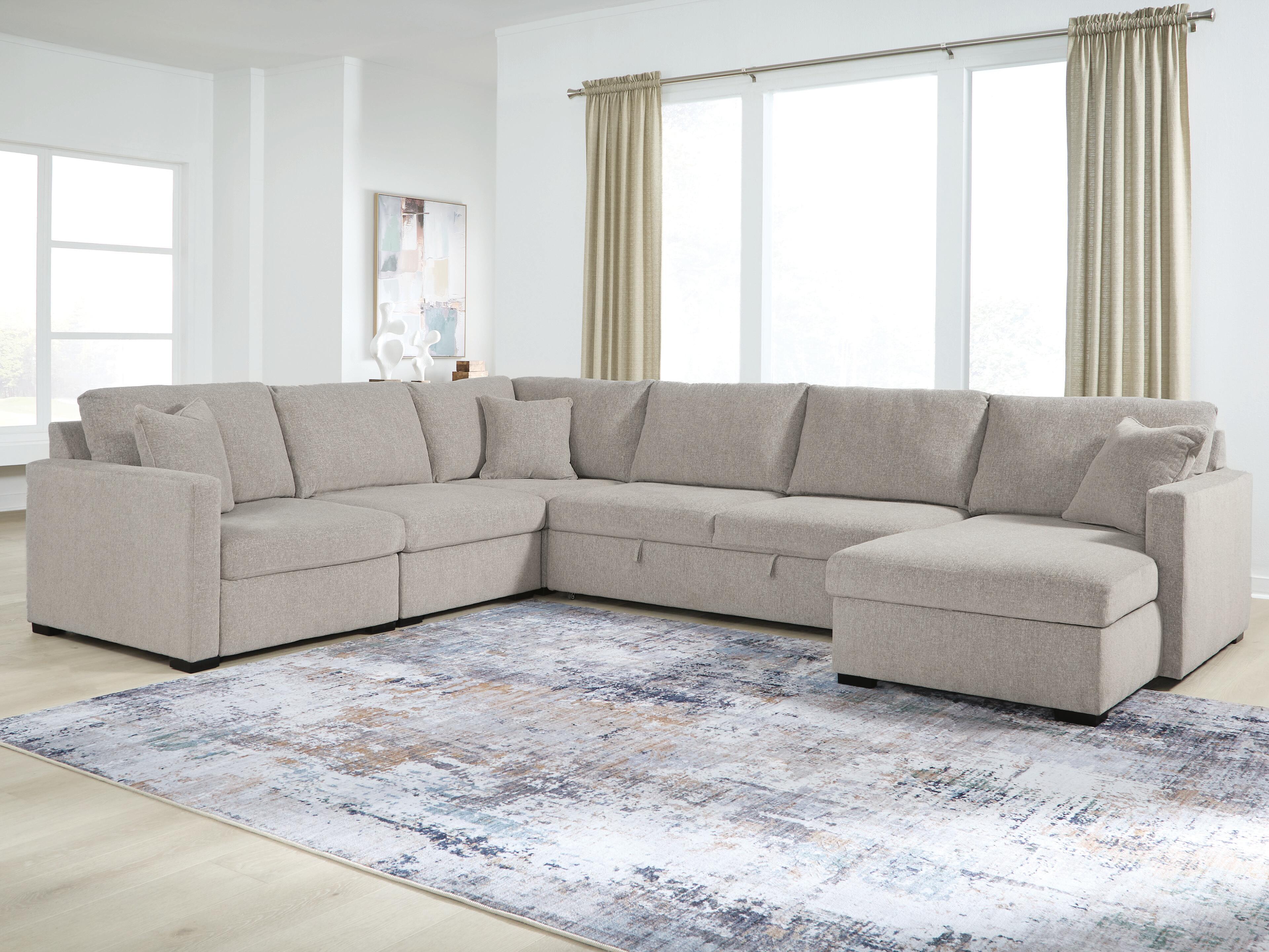 Ashley Furniture ModMax Luxe - 5-Piece Sectional With RAF Corner Chaise And Pop Up Sleeper - Flint - Image 2