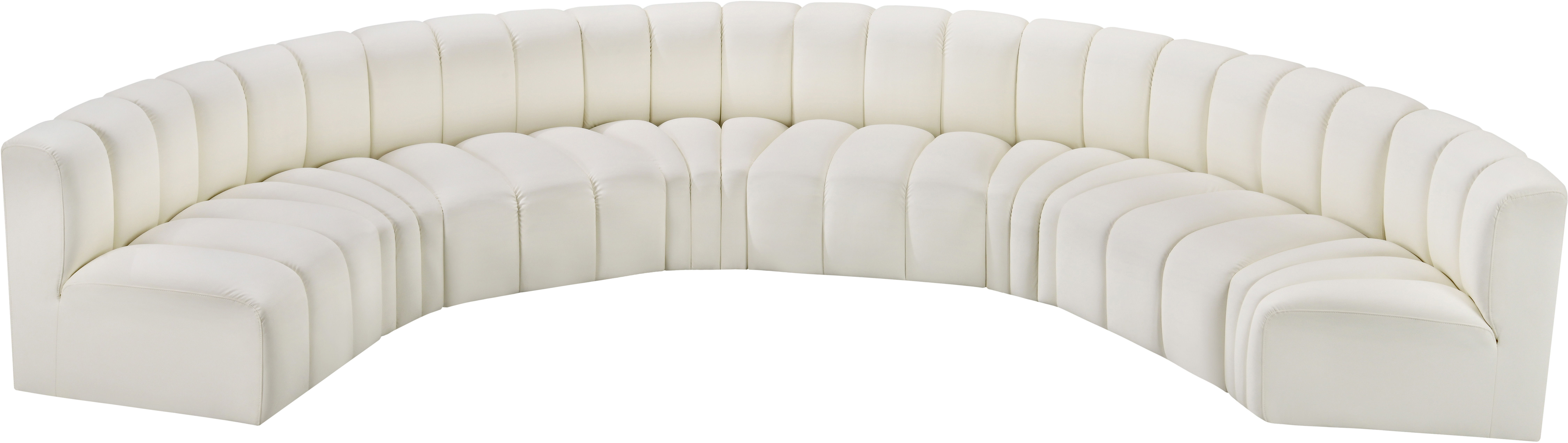 Arc - Faux Leather 8 Piece U-Shaped Modular Sofa - Cream