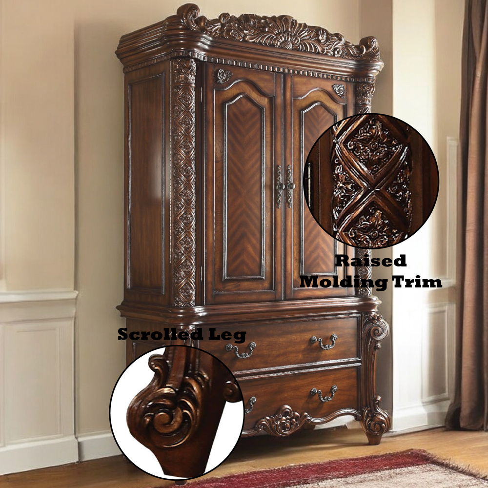 Vendome - Wardrobe/TV Armoire - Cherry, dark brown, view 4