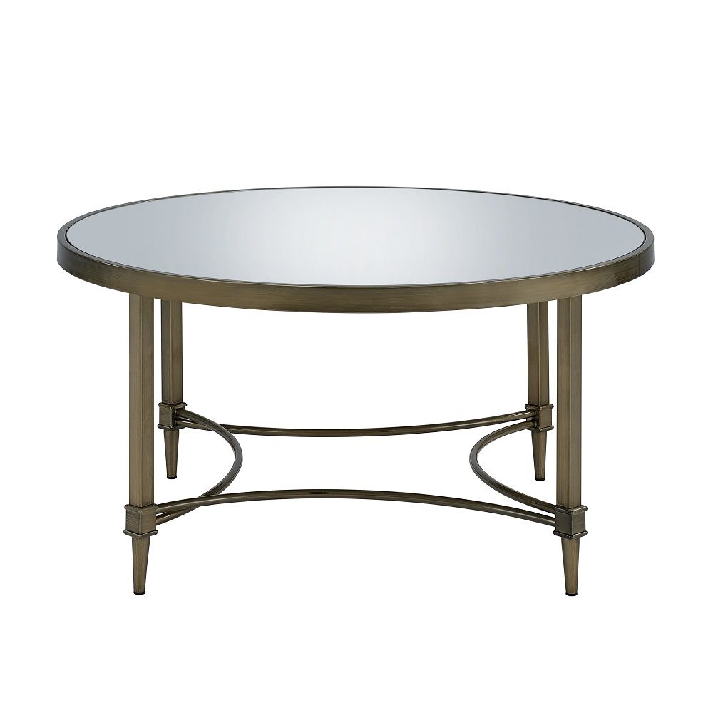 Aditya - Coffee Table - Mirrored & Antique Brass, gold, view 8