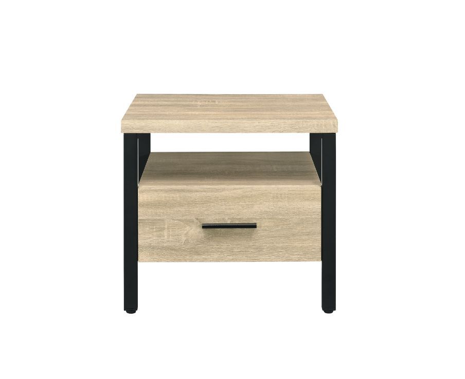 Yawan - Accent Table - Oak & Black, beige, view 3