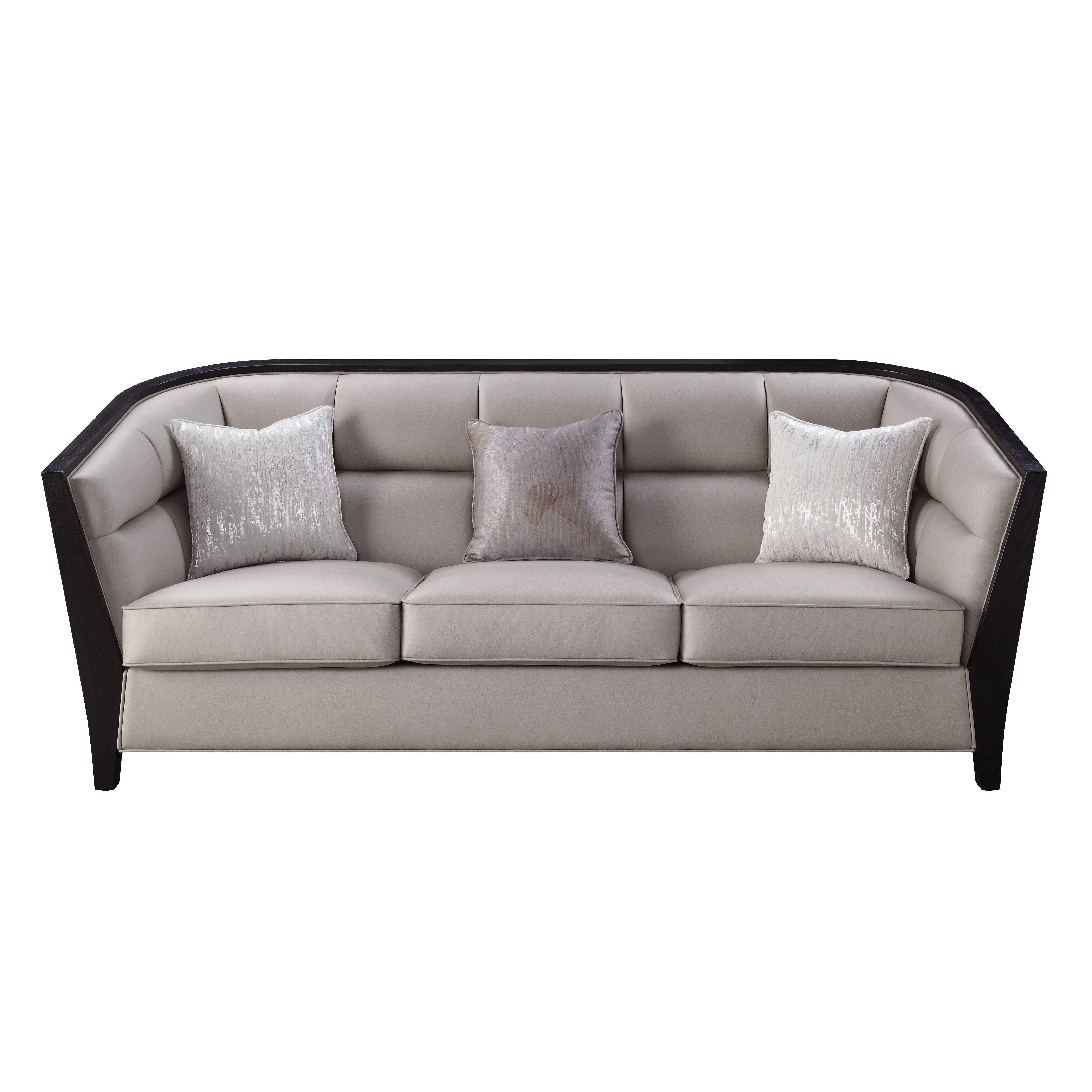 Zemocryss - Sofa With 3 Pillows - Beige Fabric, beige, view 2