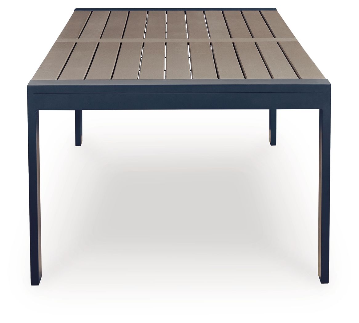 Ashley Furniture East Beach - Rectangular Dining Table With Umbrella Option - Blue - Image 4