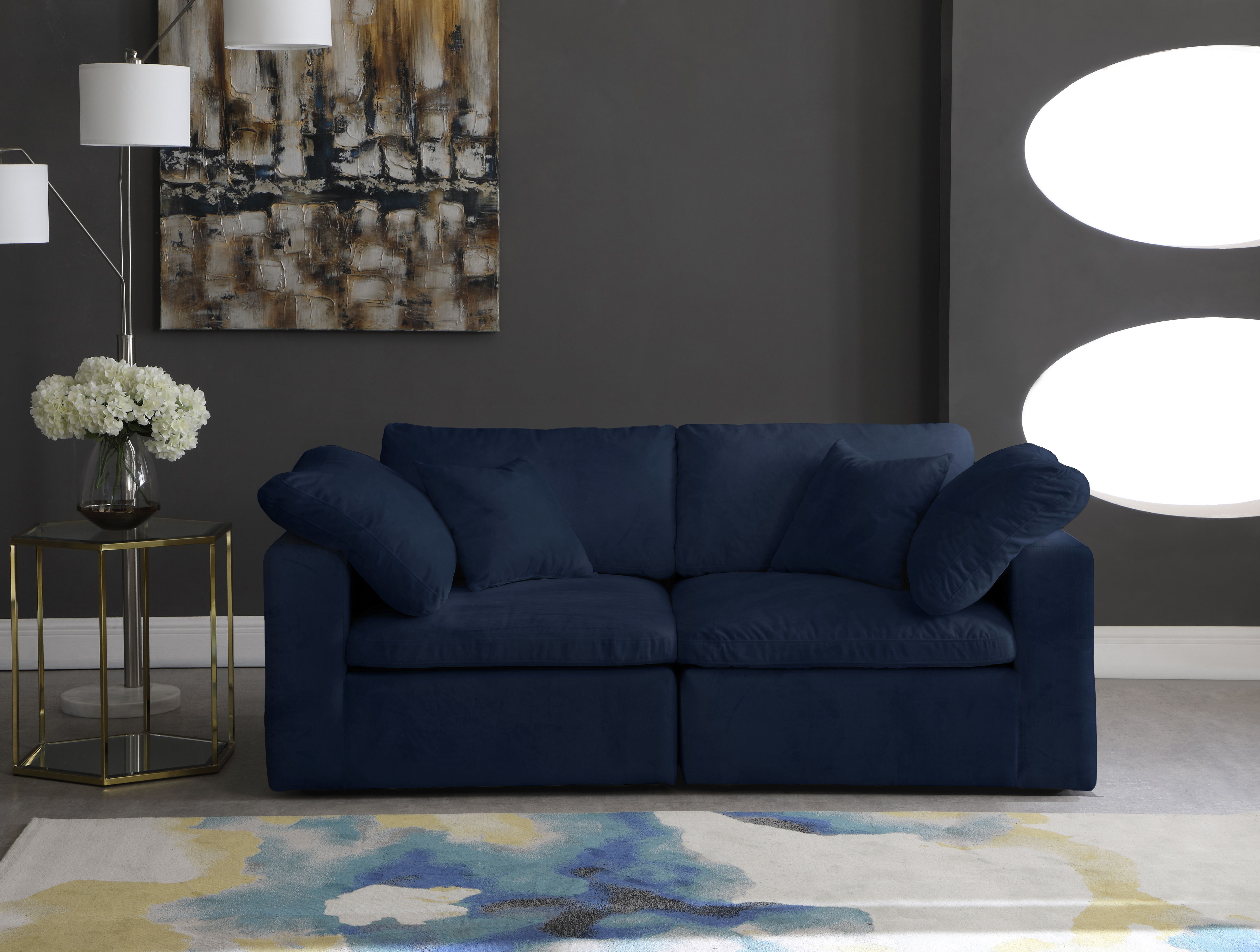Cozy - Modular 2 Piece Sofa - Navy