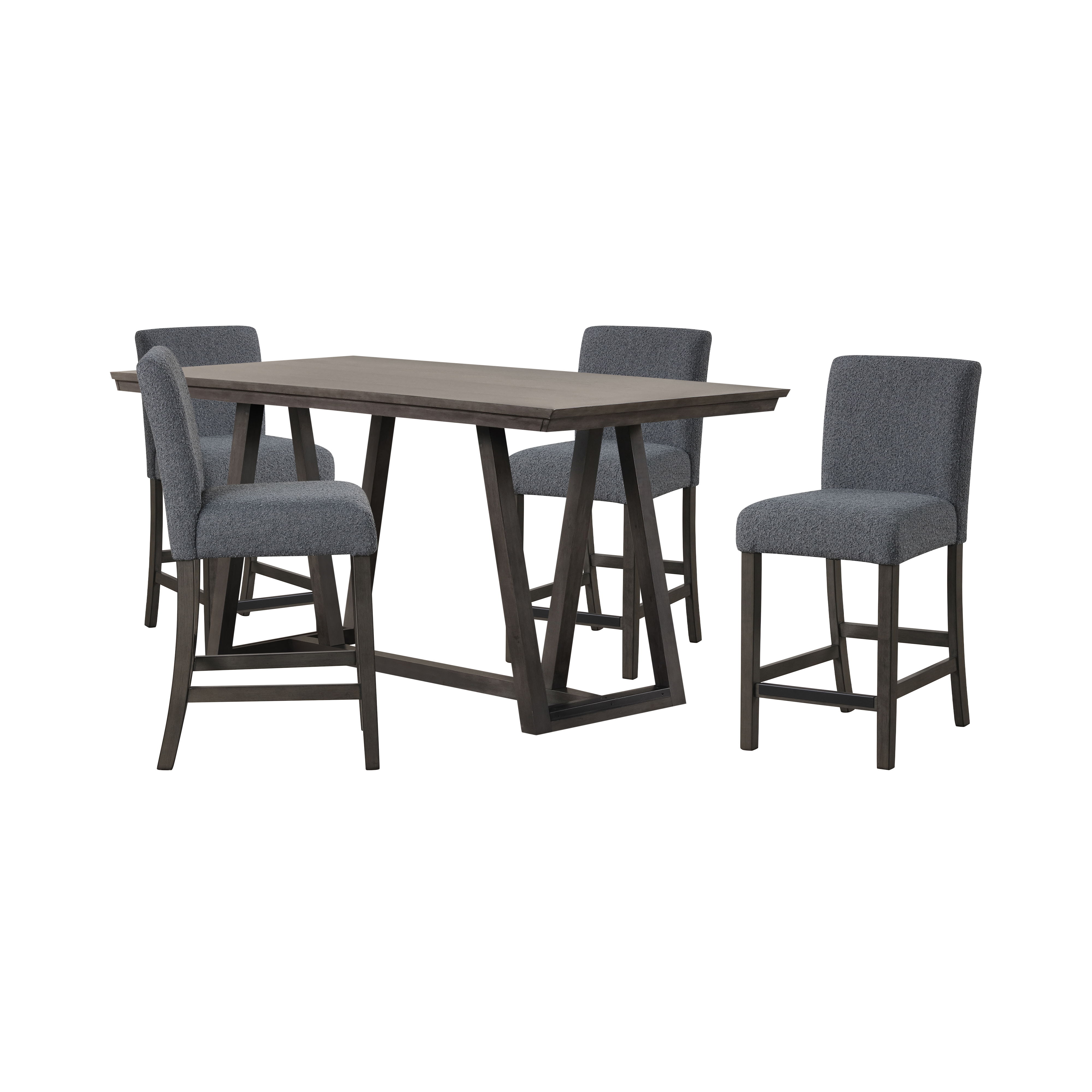 High Line - Counter Table & 4 Chairs - Gray
