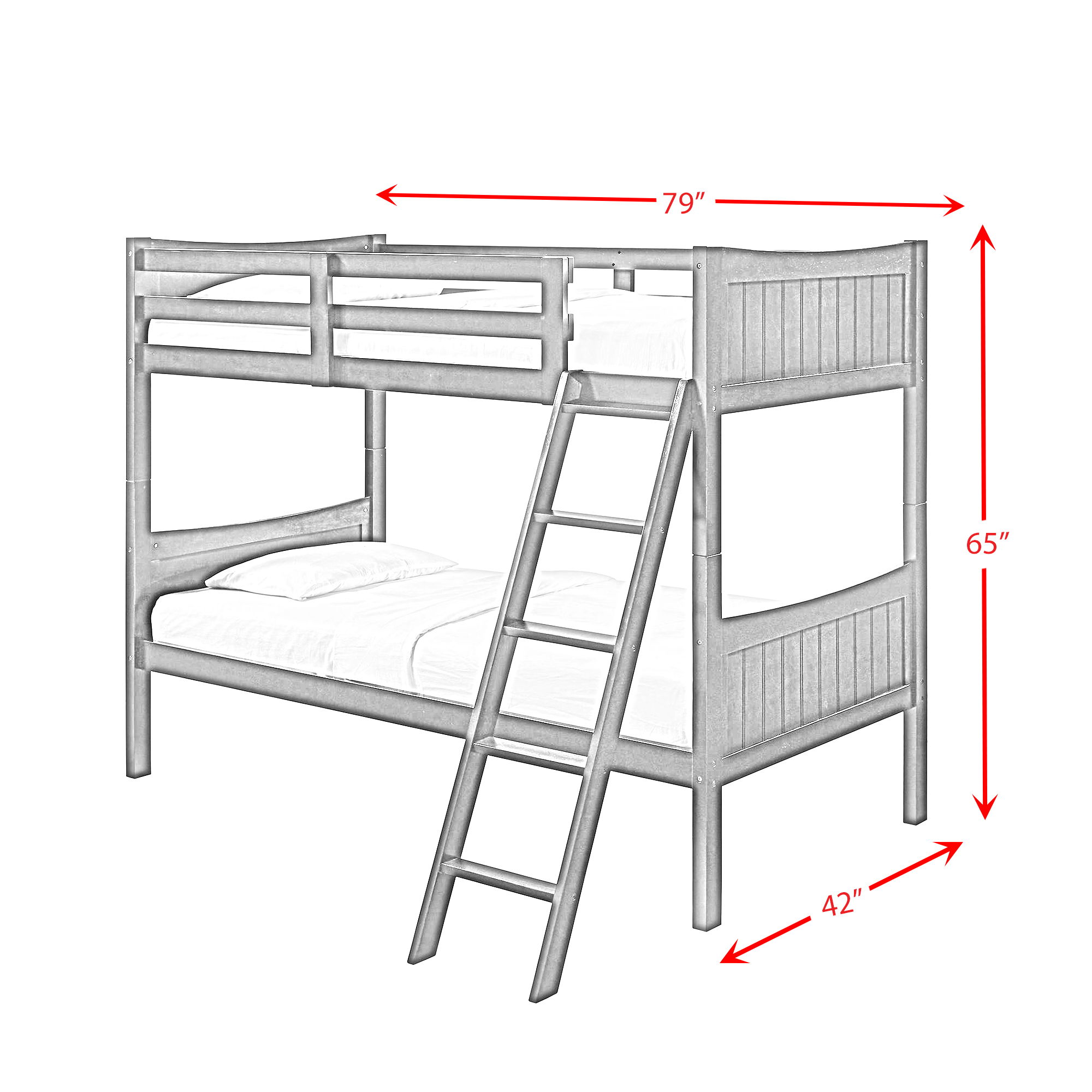 Sami - Twin Over Twin Bunk - White