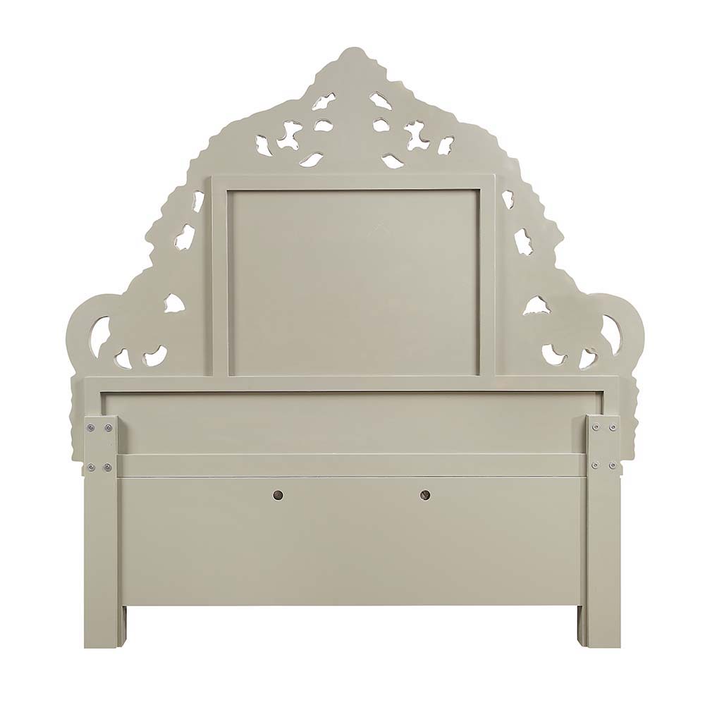 Sorina - Eastern King Bed - Synthetic Leather & Antique Gold, beige, view 3