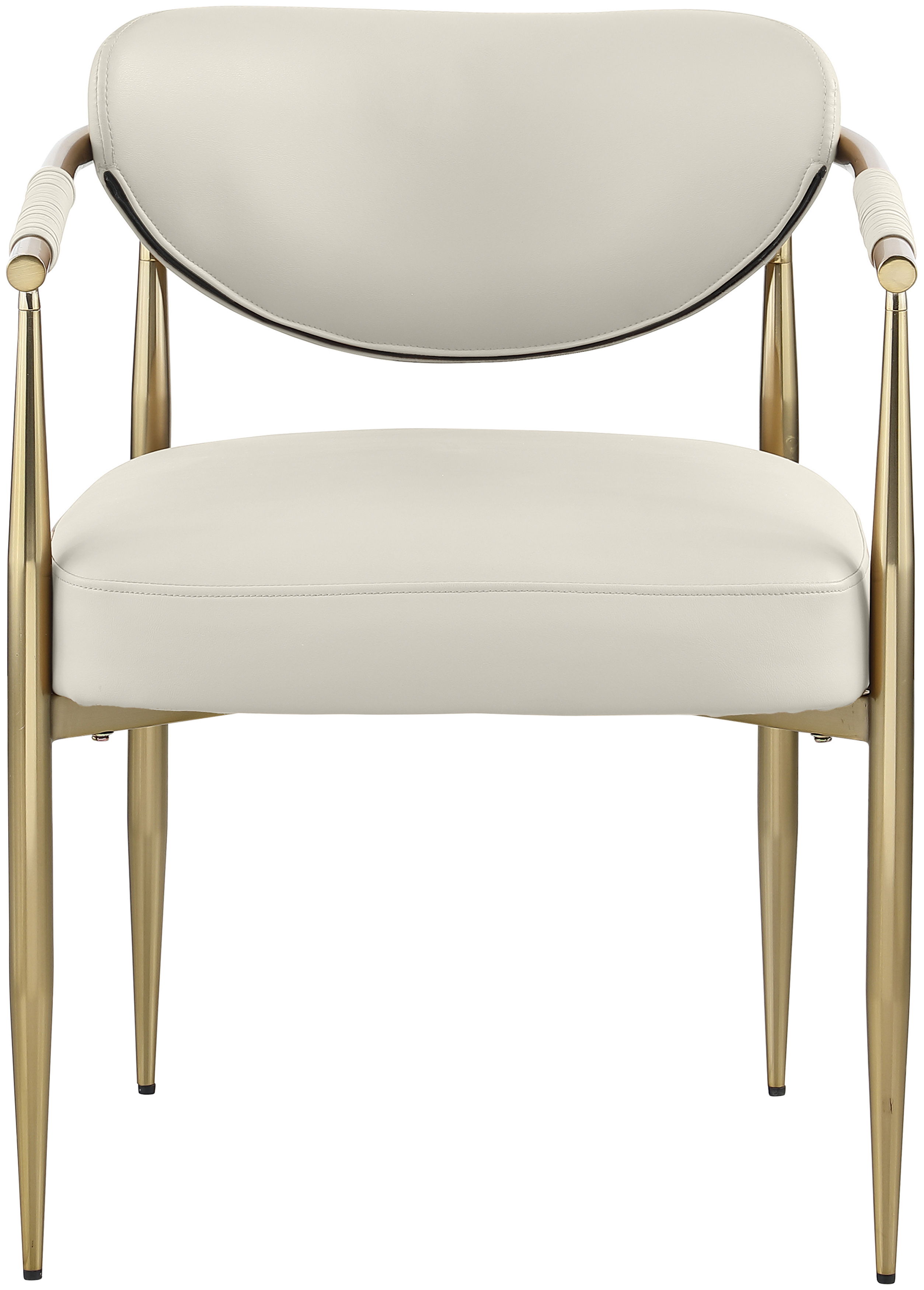 Virella - Vegan Leather Upholstered Dining Chair With Gold Base (Set of 2) - Cream
