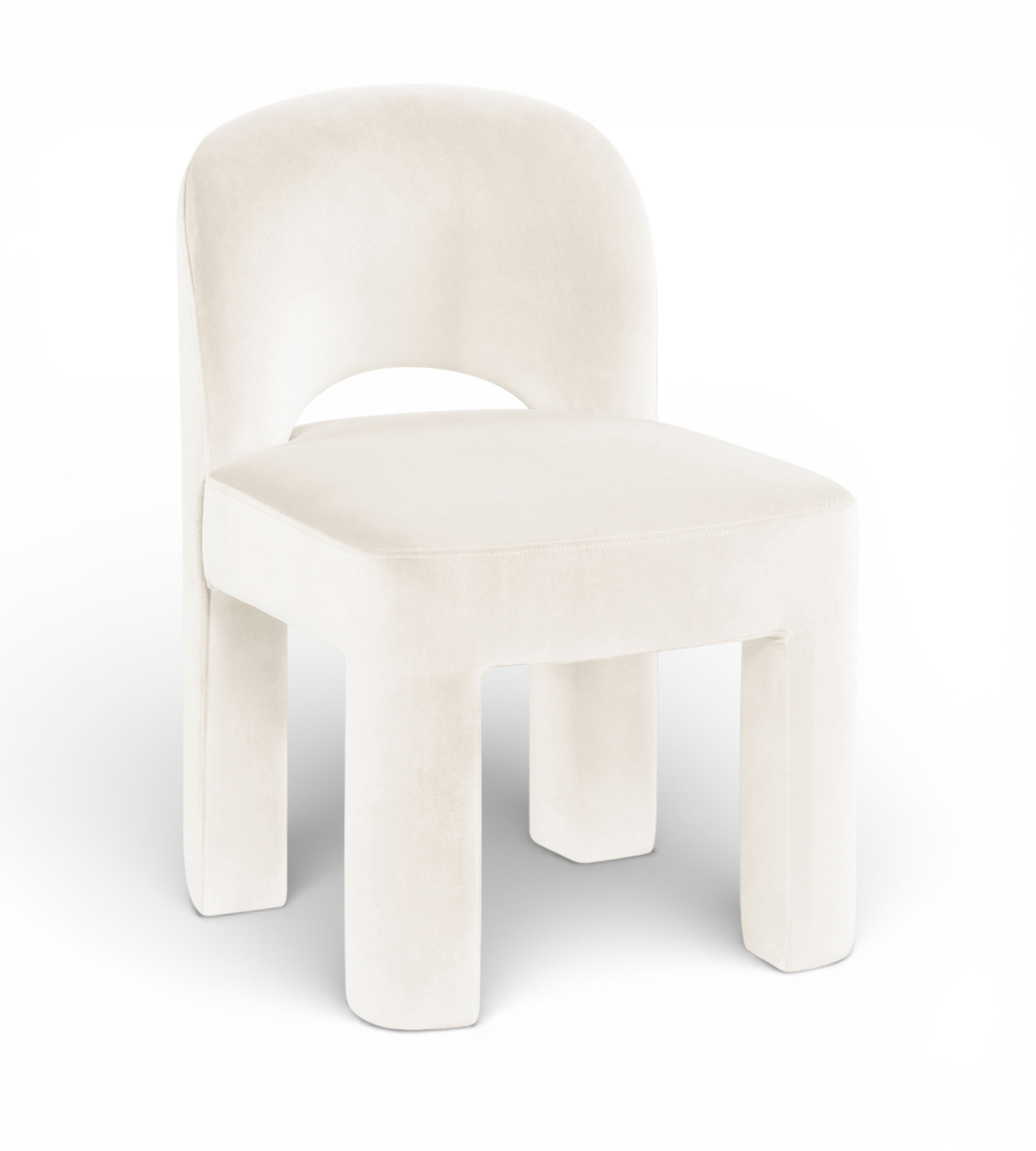 Celine - Velvet Performance Fabric Upholstered Dining Chair (Set of 2) - Cream