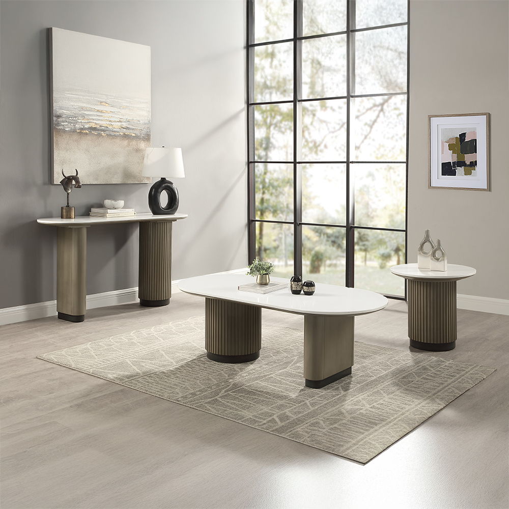 Clayten - Sofa Table - Engineered Top & Light Oak, gray, view 6
