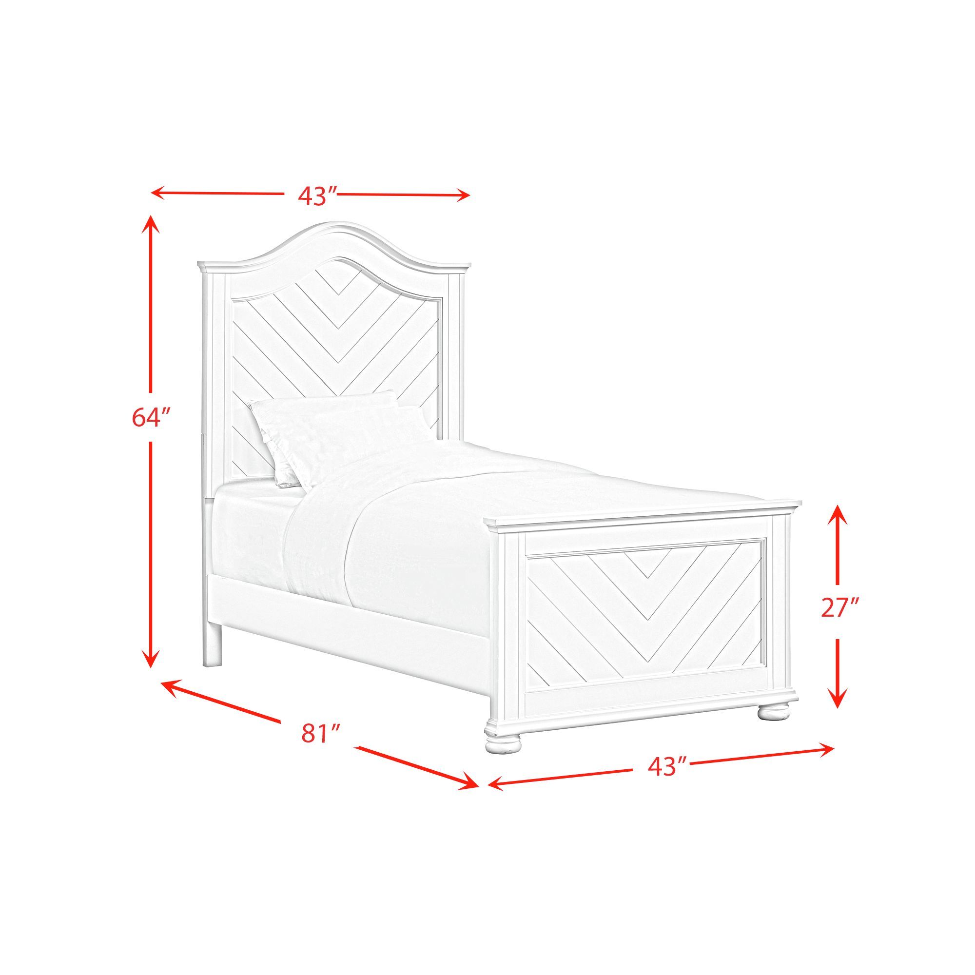 Kona - Twin Panel Bed - Gray