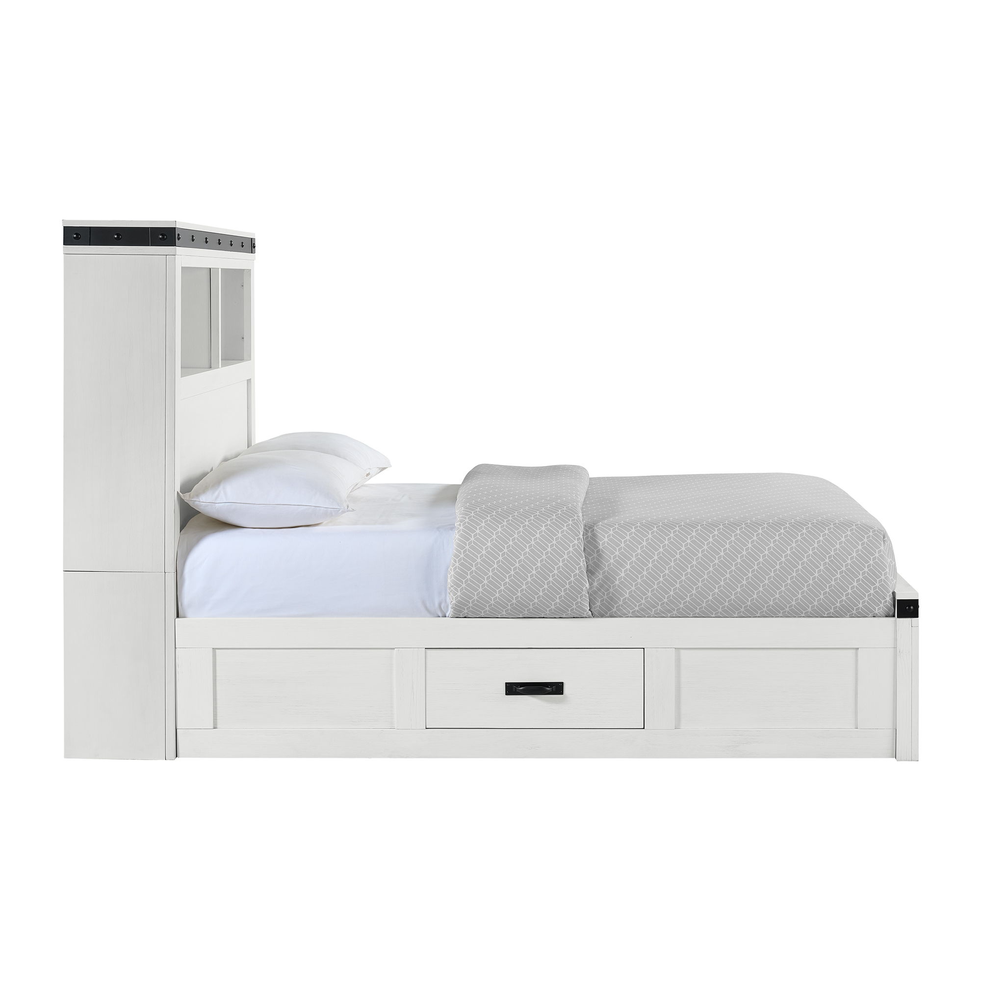 Wade - Youth Full Platform Storage Bed - White