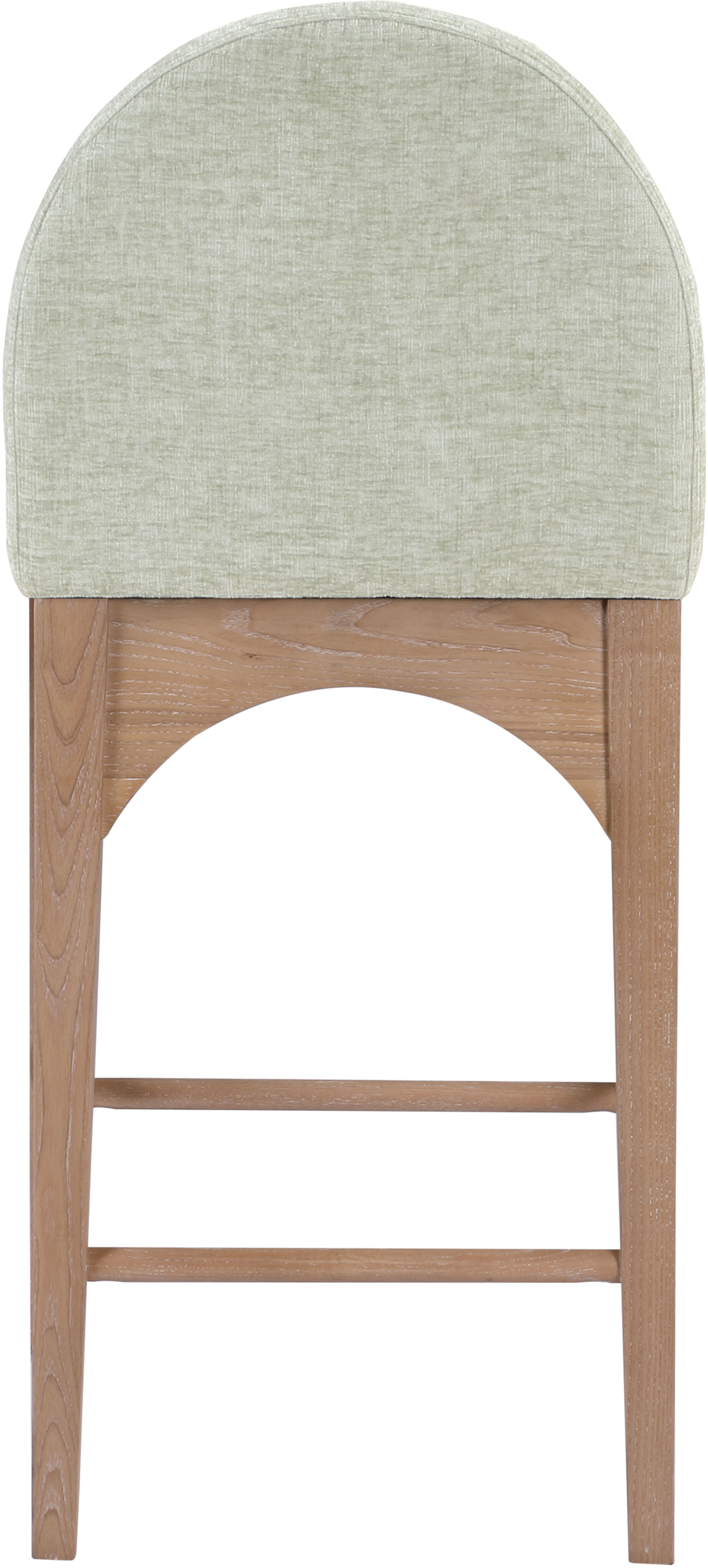Waldorf - Chenille Stool With Natural Legs - Mint