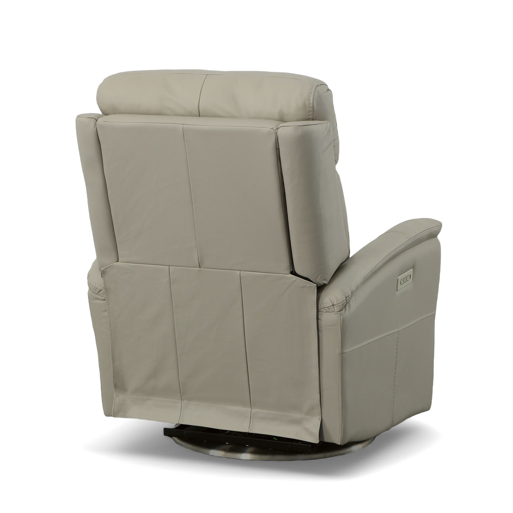 View - Power Swivel Recliner With Power Headrest - Dove, light gray, view 6