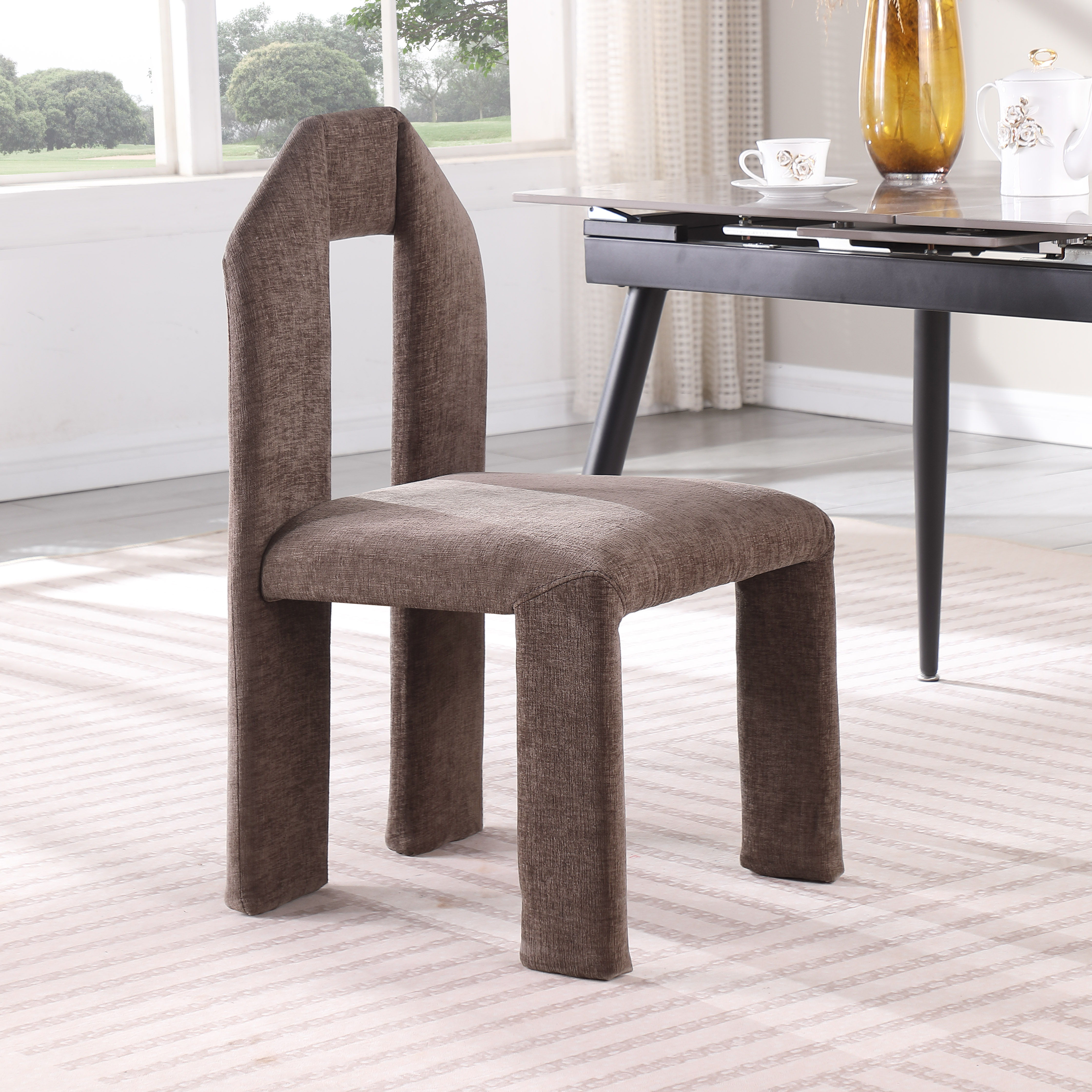 Bennett - Chenille Dining Chair (Set of 2) - Brown