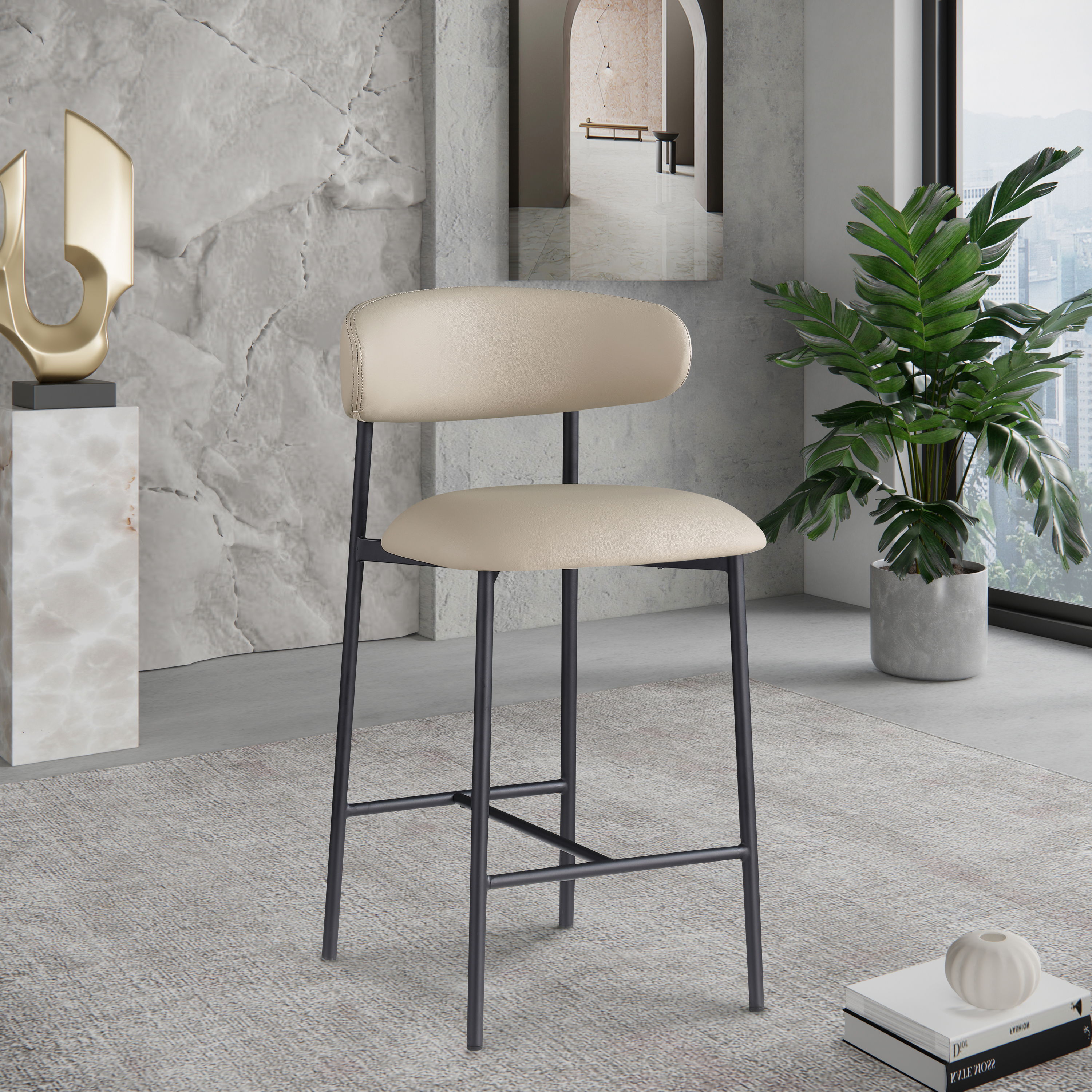 Lupita - Counter Stool (Set of 2) - Taupe