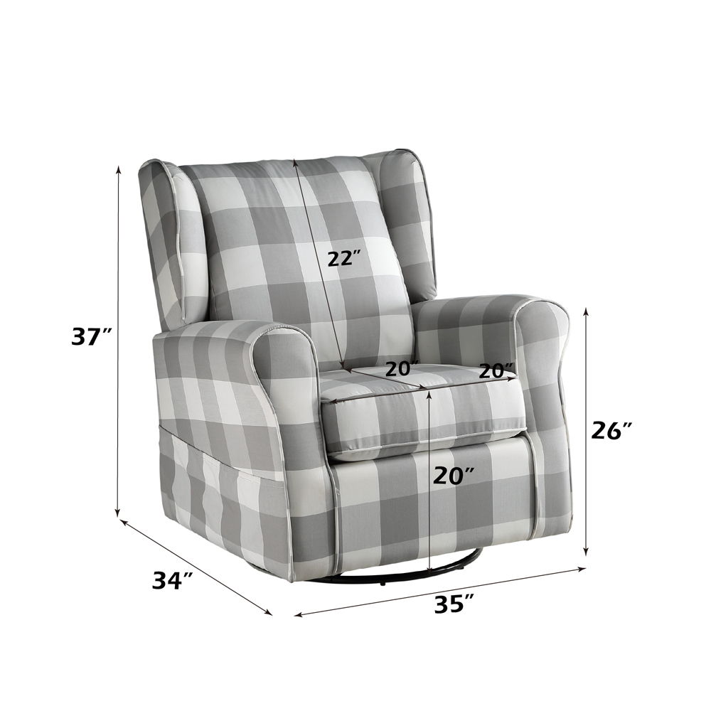 Patli - Swivel Chair With Glider - Gray Fabric, gray, view 6